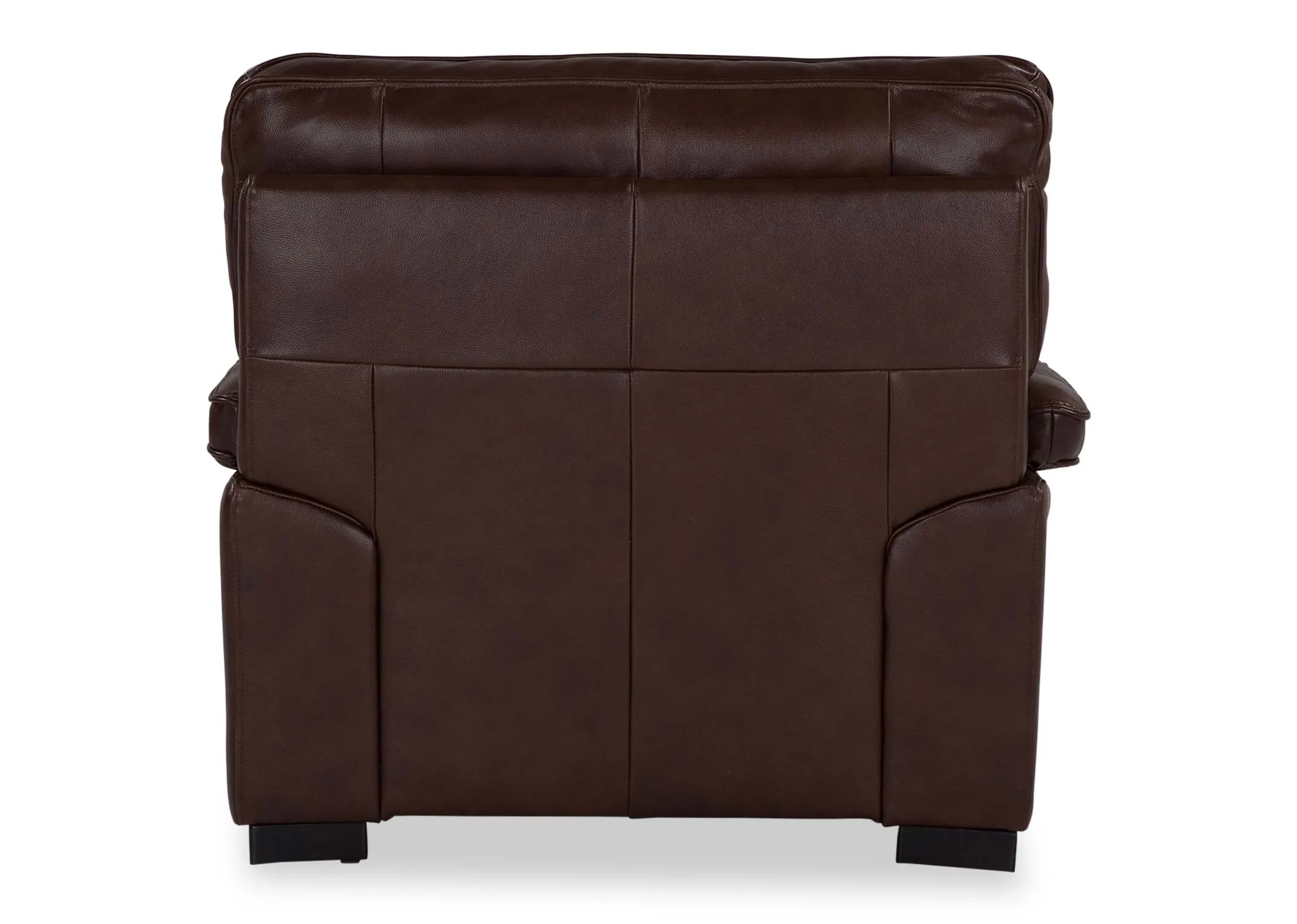 An image of the back of the Apollo brown leather armchair.