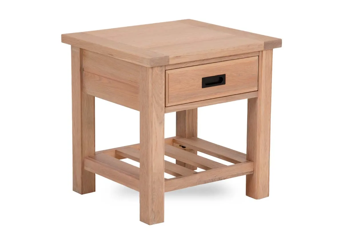 A dimension image of the Albany lamp table with 55cm x 50cm x 55.5cm