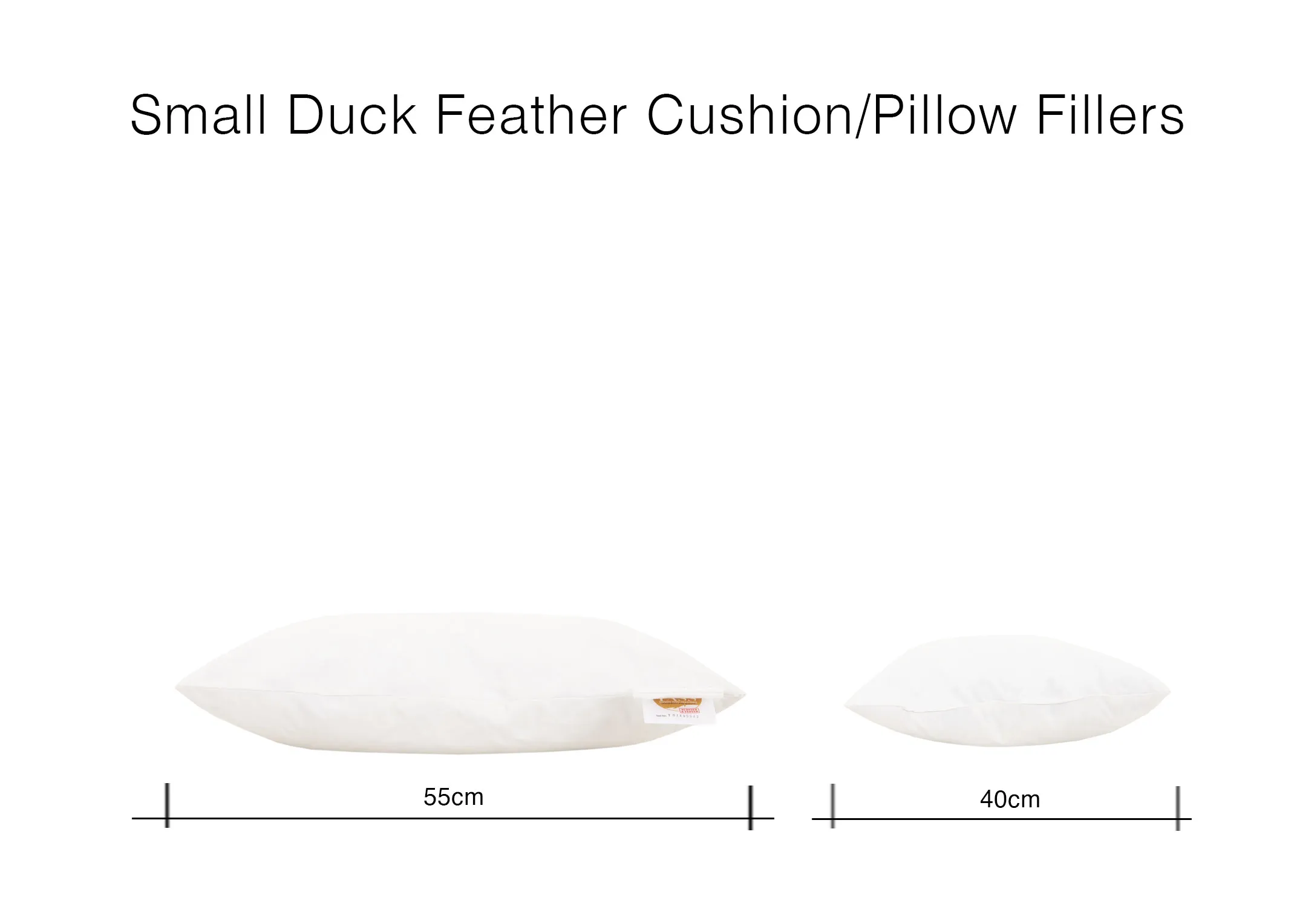 A dimension image of the Small cushion filler with 40cm x 55cm