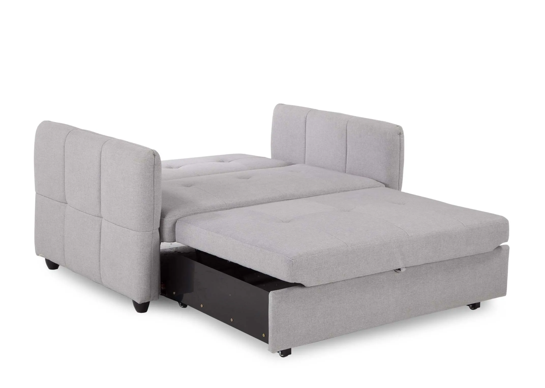 An image of the Celeste 3 seater sofabed with the back extended.