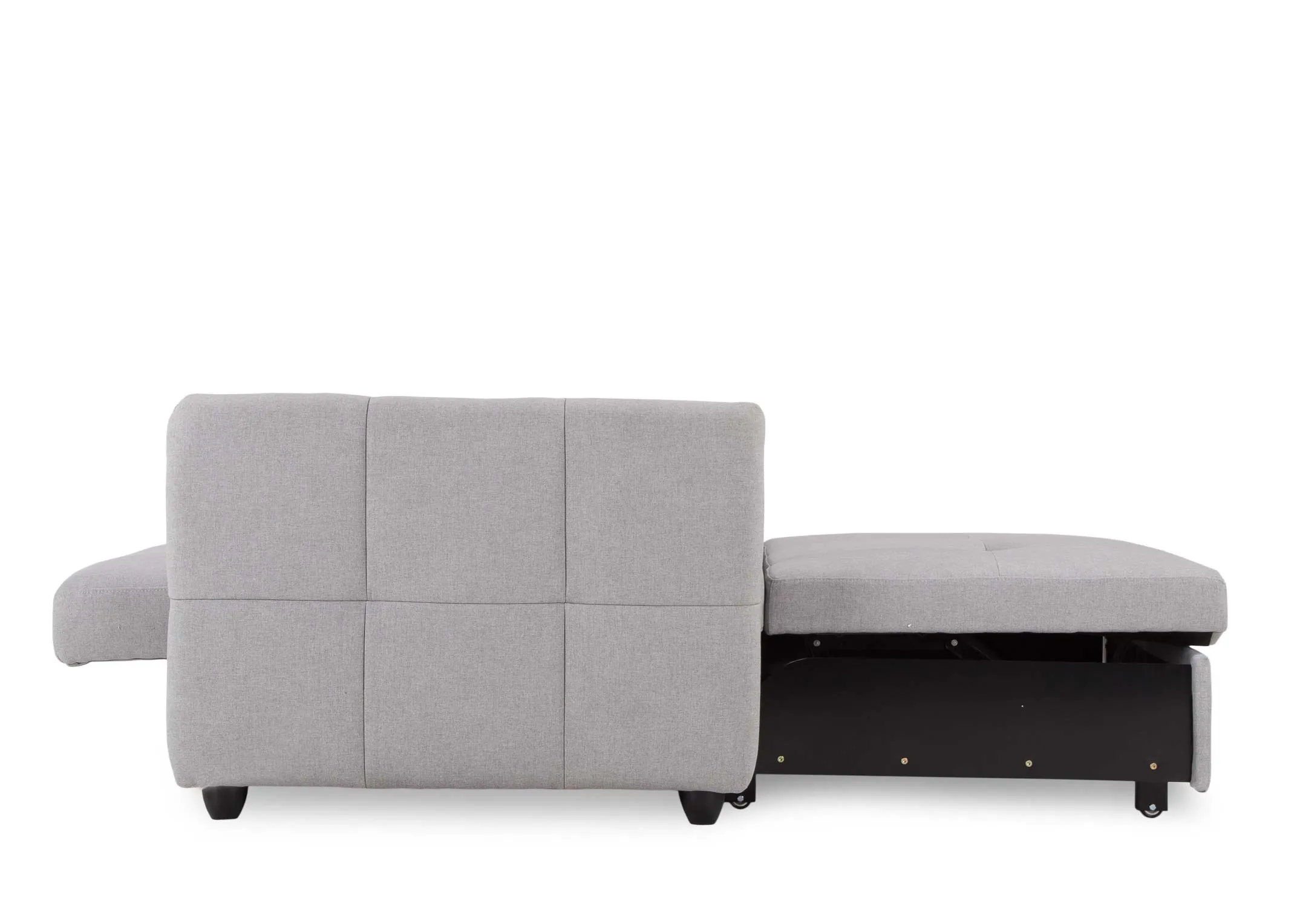 A side image of the Celeste 3 seater sofabed whilst extended.