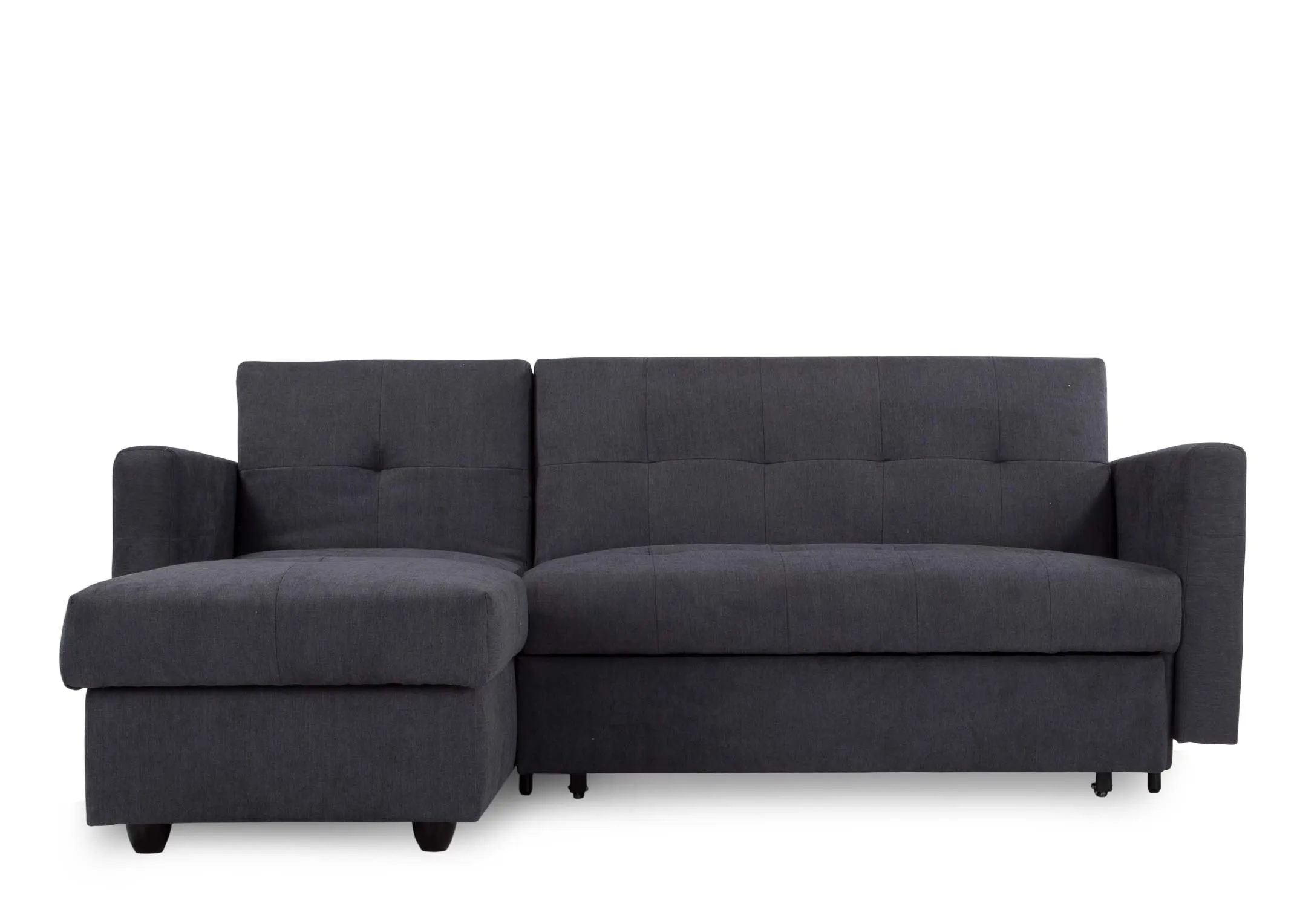 back cushion and arm of the Dalkey grey fabric 3 seater.