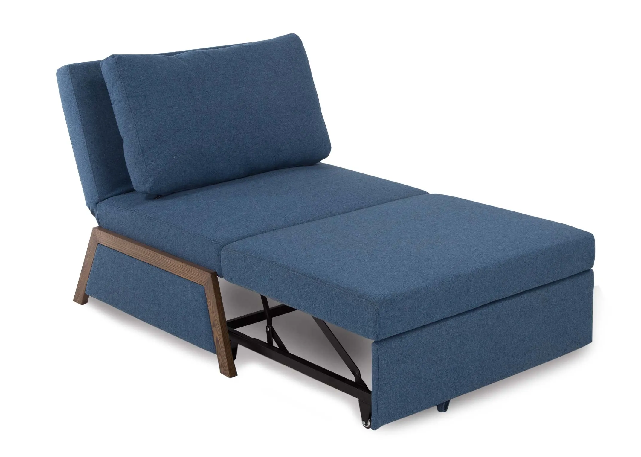 An image of the Theo 1 seater sofabed semi reclined.