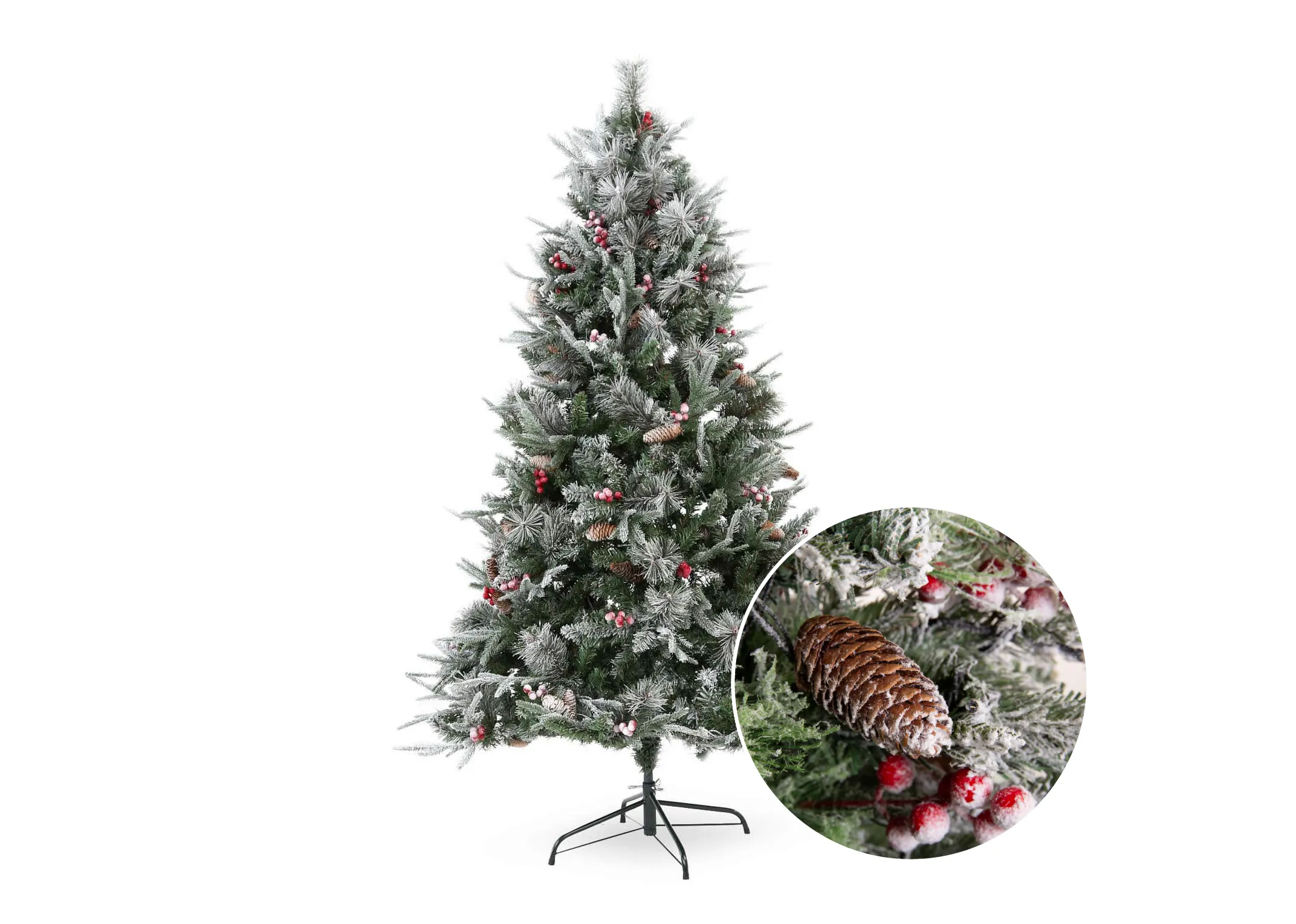 A 8ft prelit Christmas tree with snow branches