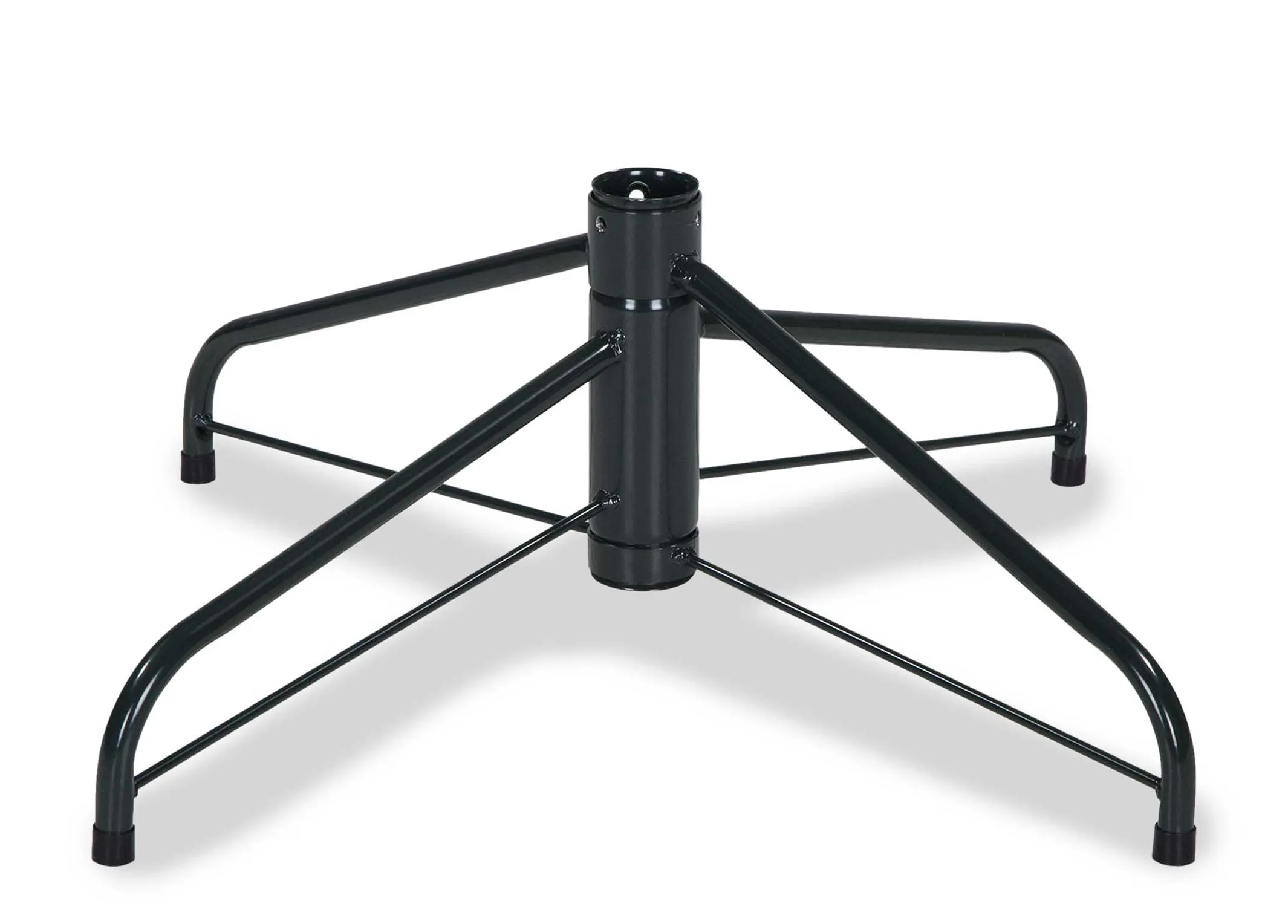 A close up of the metal base that goes with the 8ft mixed needle Christmas tree.