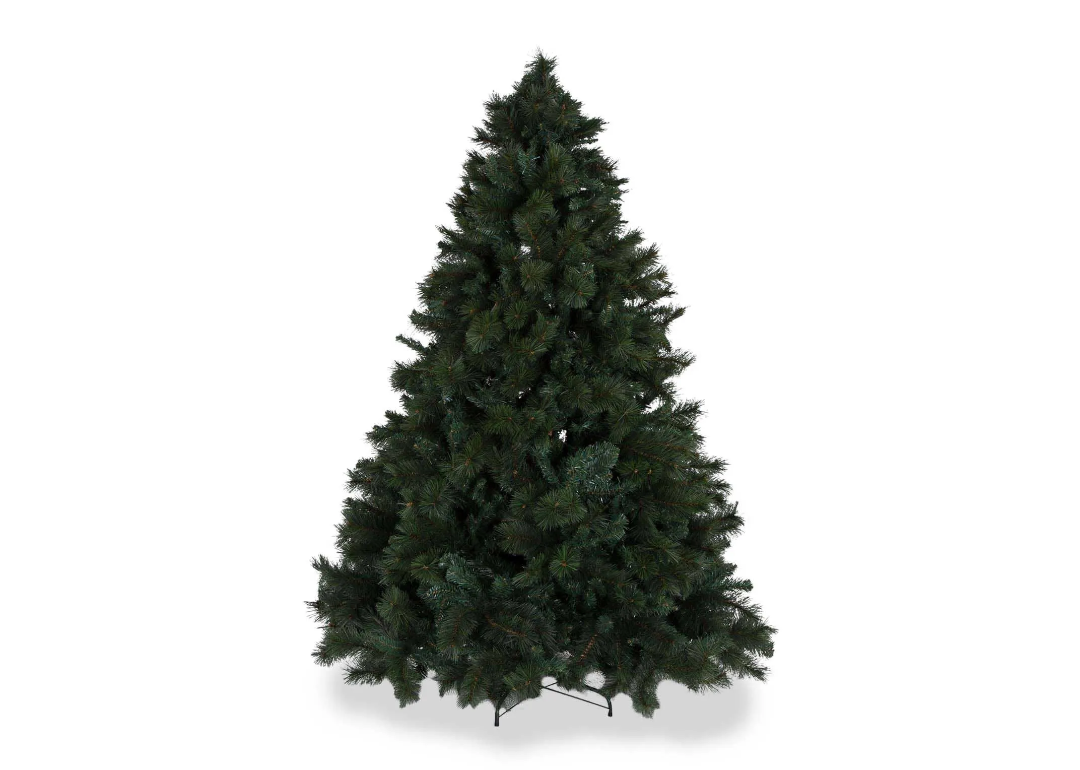 A view in full from the front of the 8ft mixed needle Christmas tree.