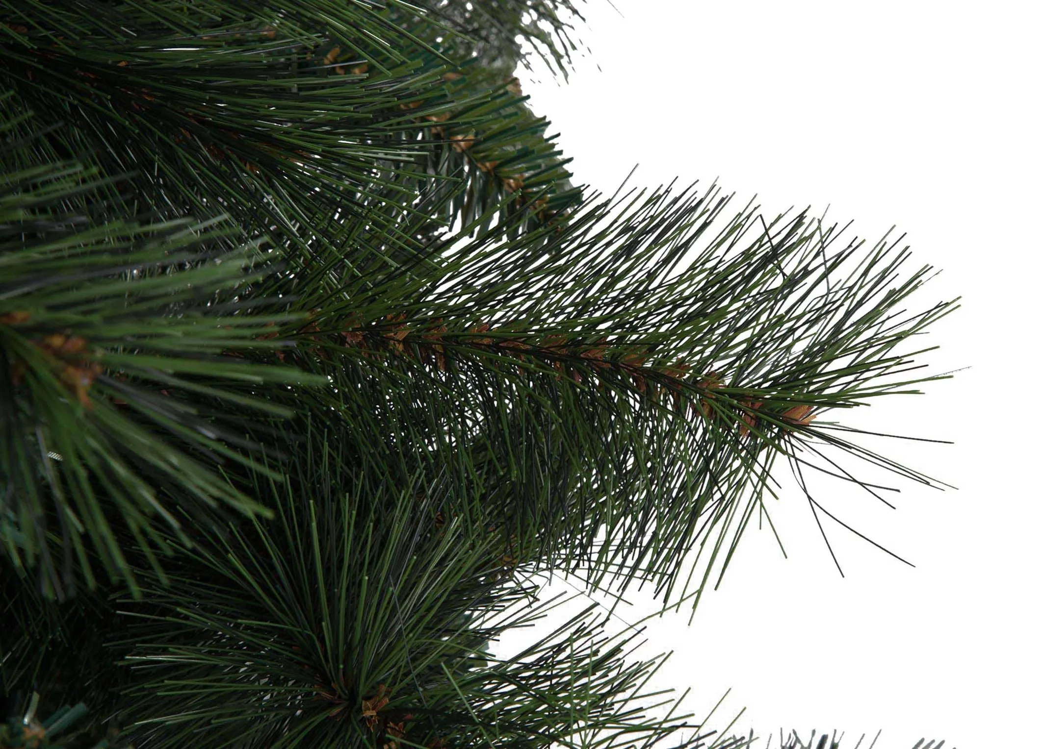 A close up of the mixed needle bristles on the 8ft mixed needle Christmas tree.