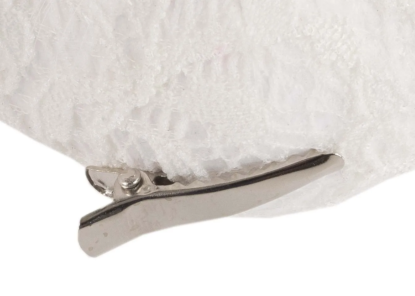 White Bird Christmas Decoration closeup image of the clip base