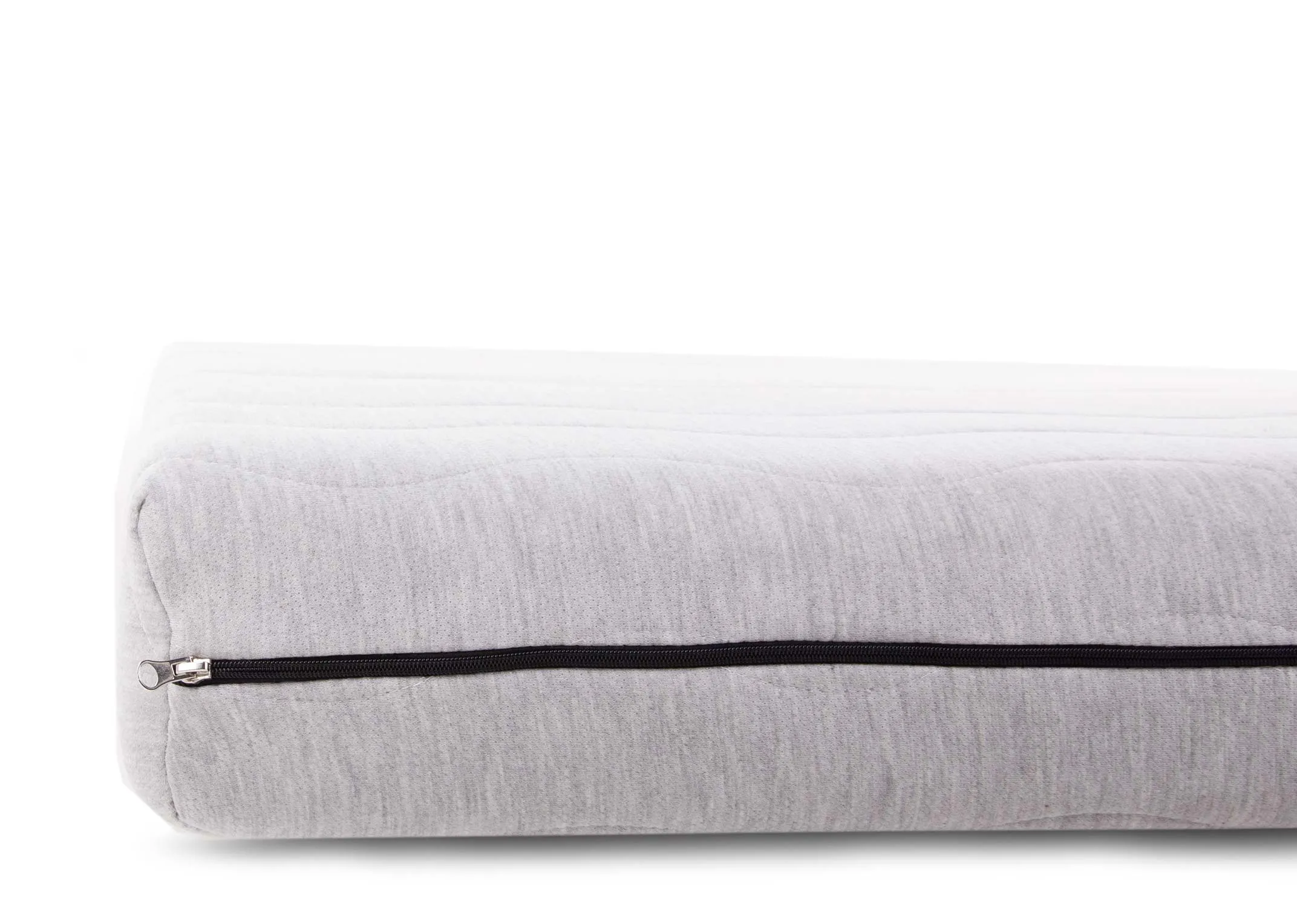 A 4ft Single memory foam mattress from EZ Living Furniture's Comfort Foam range. Side view of removable cover