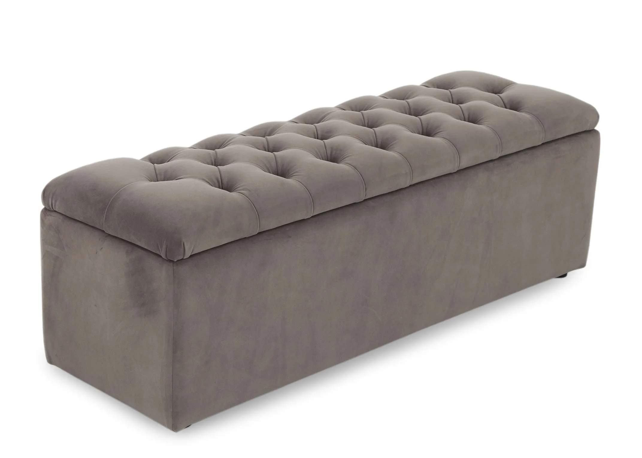 Taupe Velvet Blanket Box - Majestic