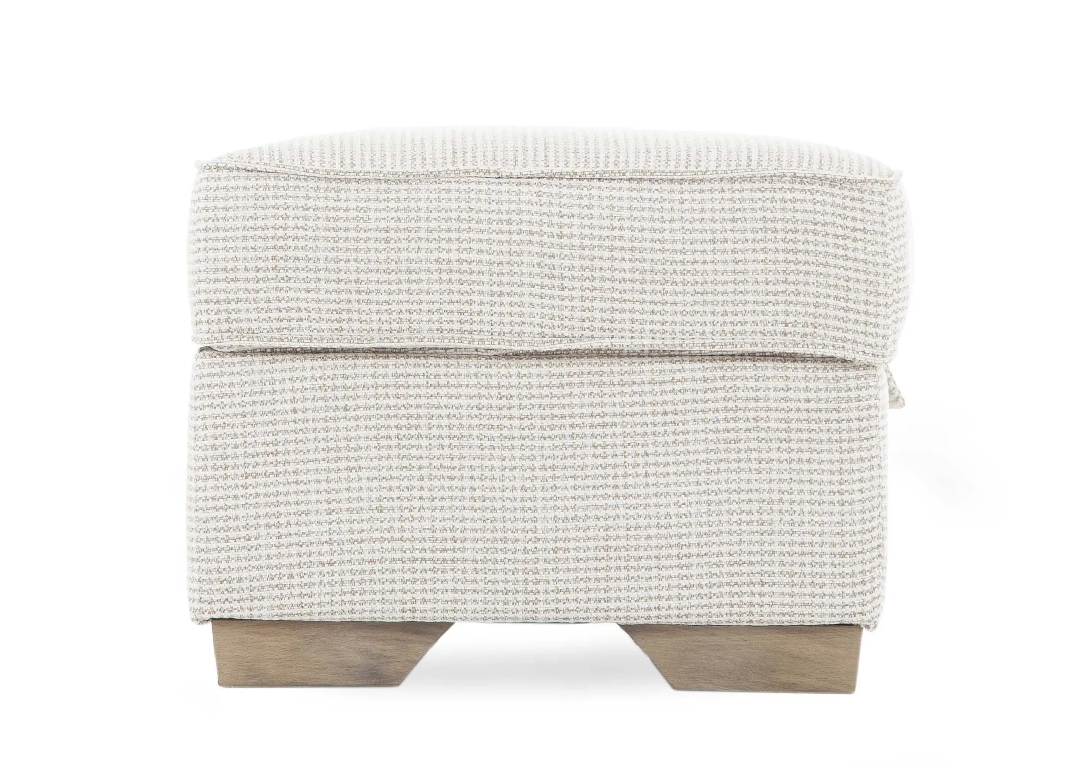 Sadler Beige Fabric Accent Footstool in an image taken of the footstool open showing hidden storage