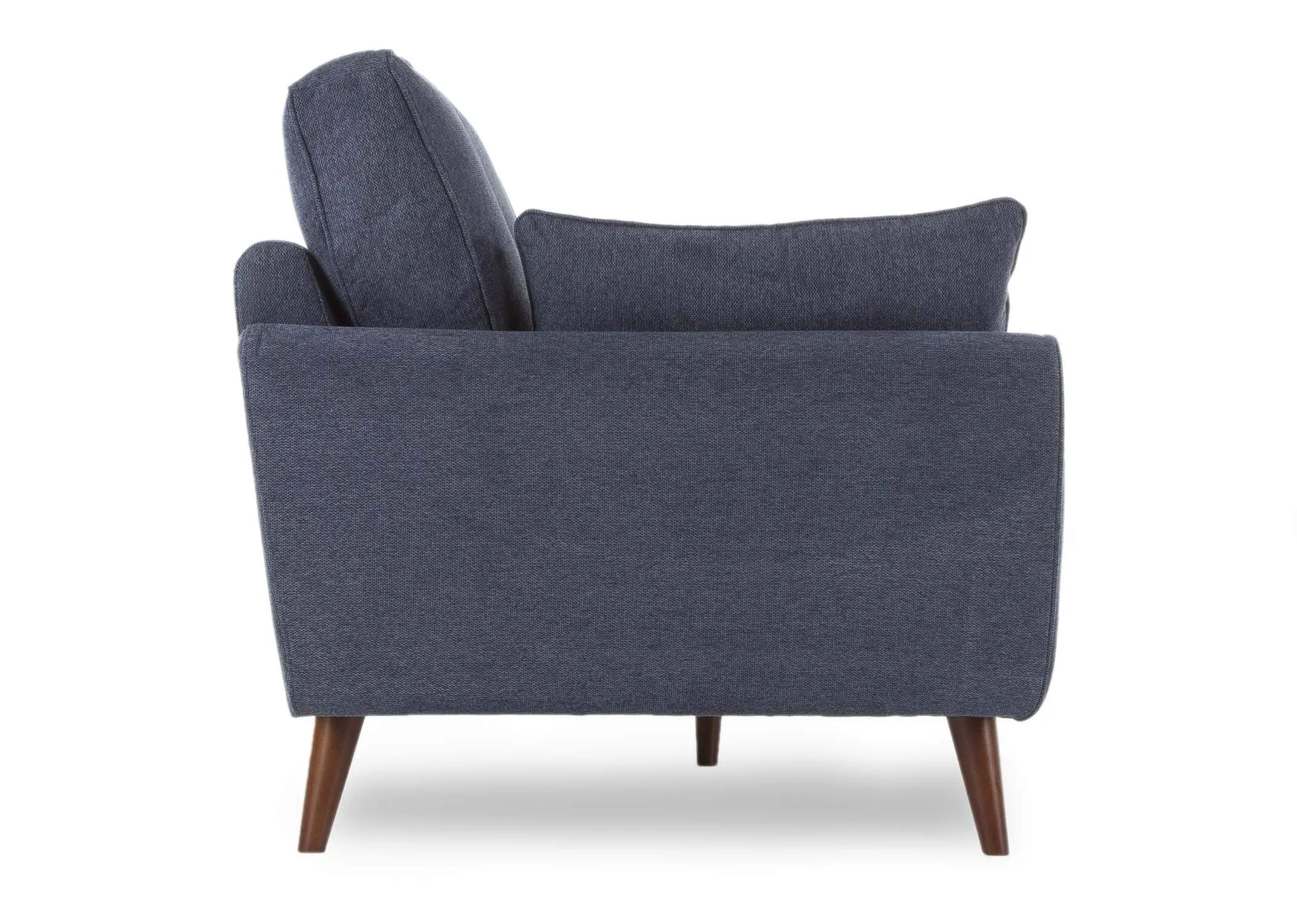 Caoimhe 3 Seater Navy Fabric Sofa in an image taken from the side