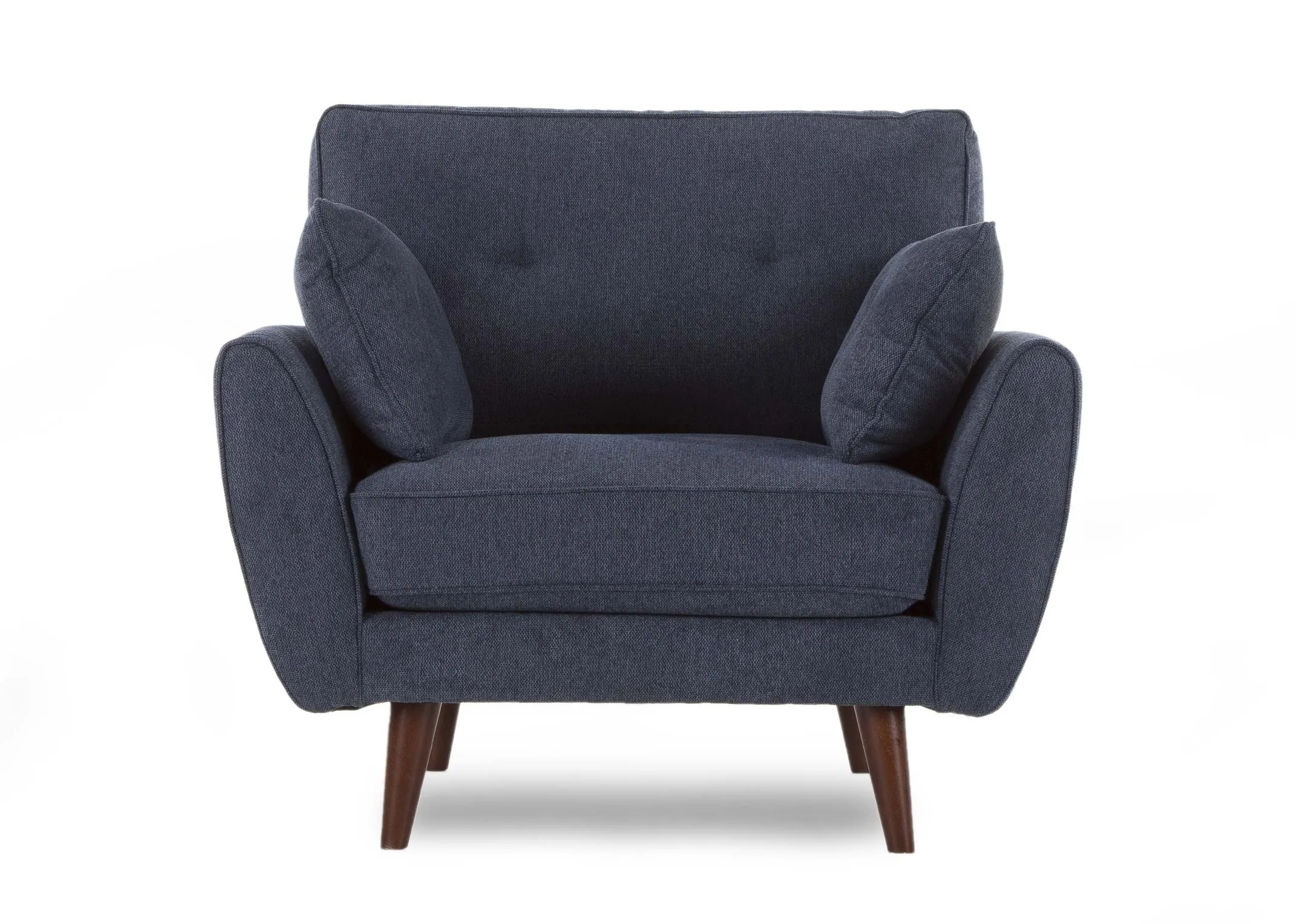 Caoimhe Navy Fabric Armchair in an image taken from the front