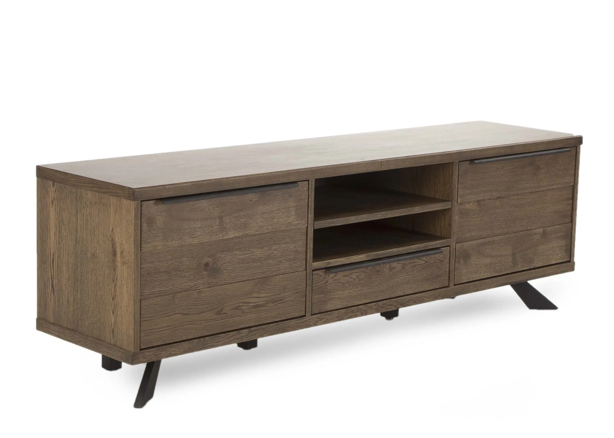 Smoked Oak TV Unit from EZ Living Furnitures Arno range. Angled view.