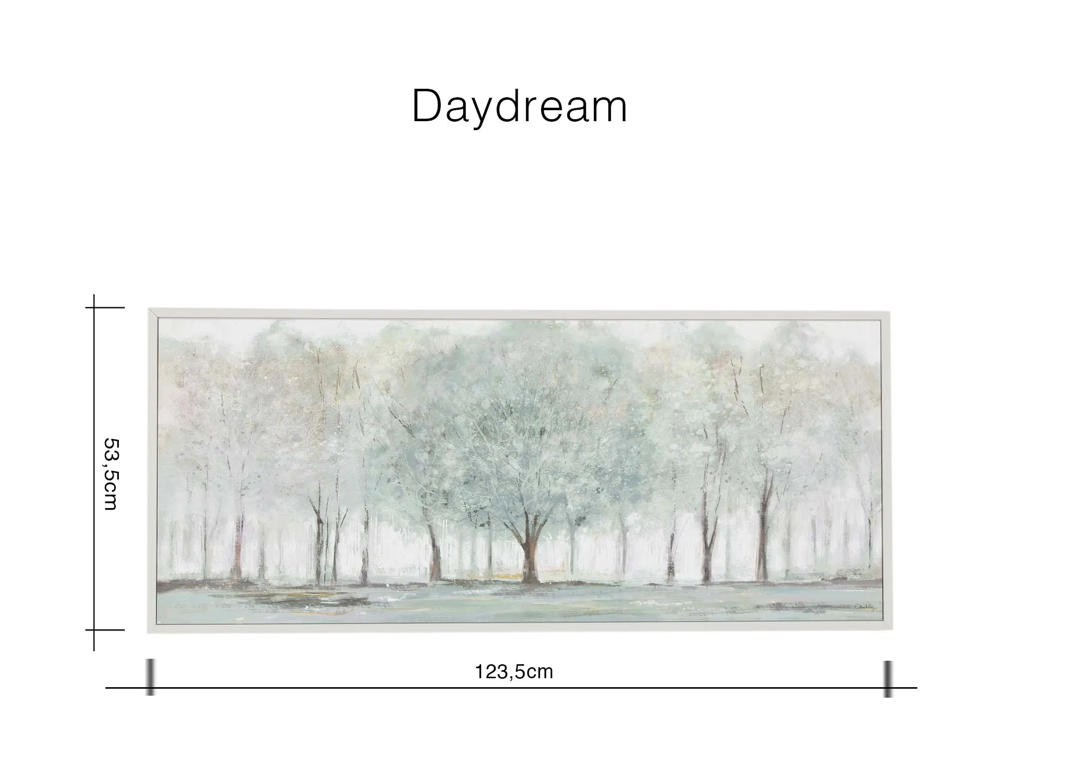 A dimension image of the Daydream Charlotte Oakley's Framed Print with 123.5cm (Width) x 53.5cm (Height)