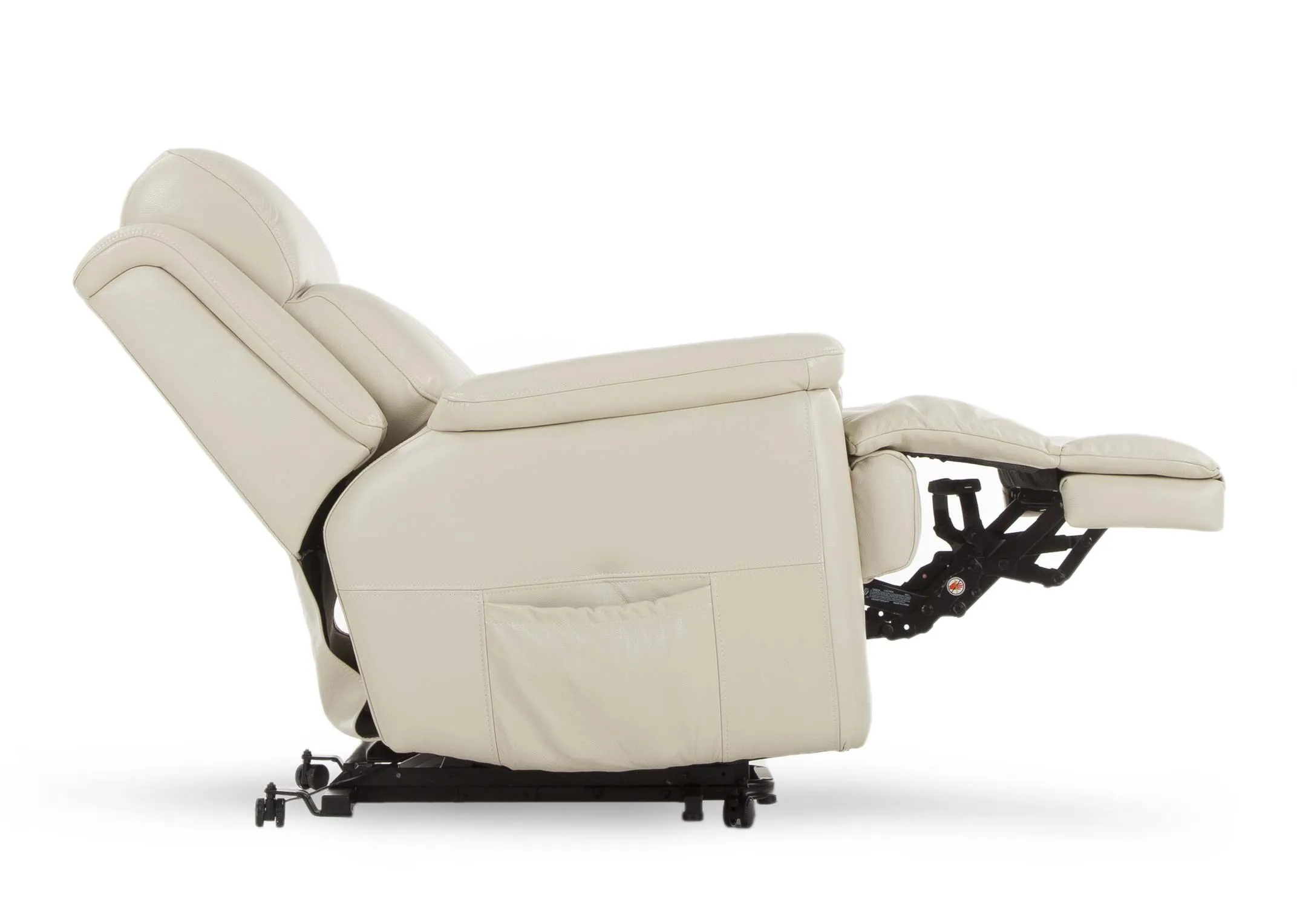 A power reclining chair with super lift functions from EZ Living Furniture's Embrace range. Front view.