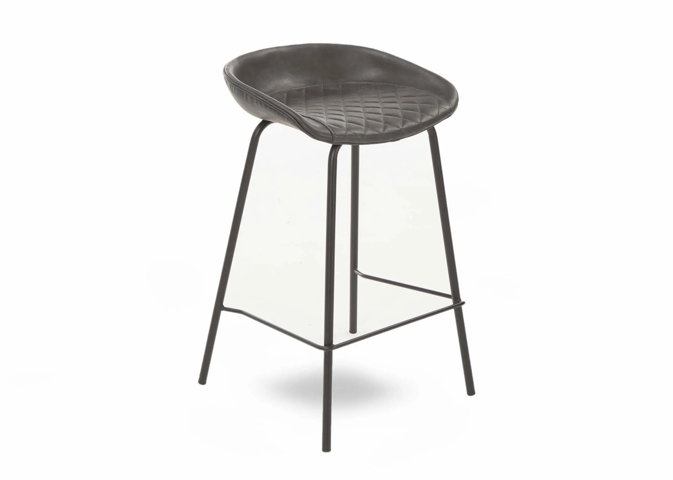 Grey Faux Leather Bar Stool - Jensen