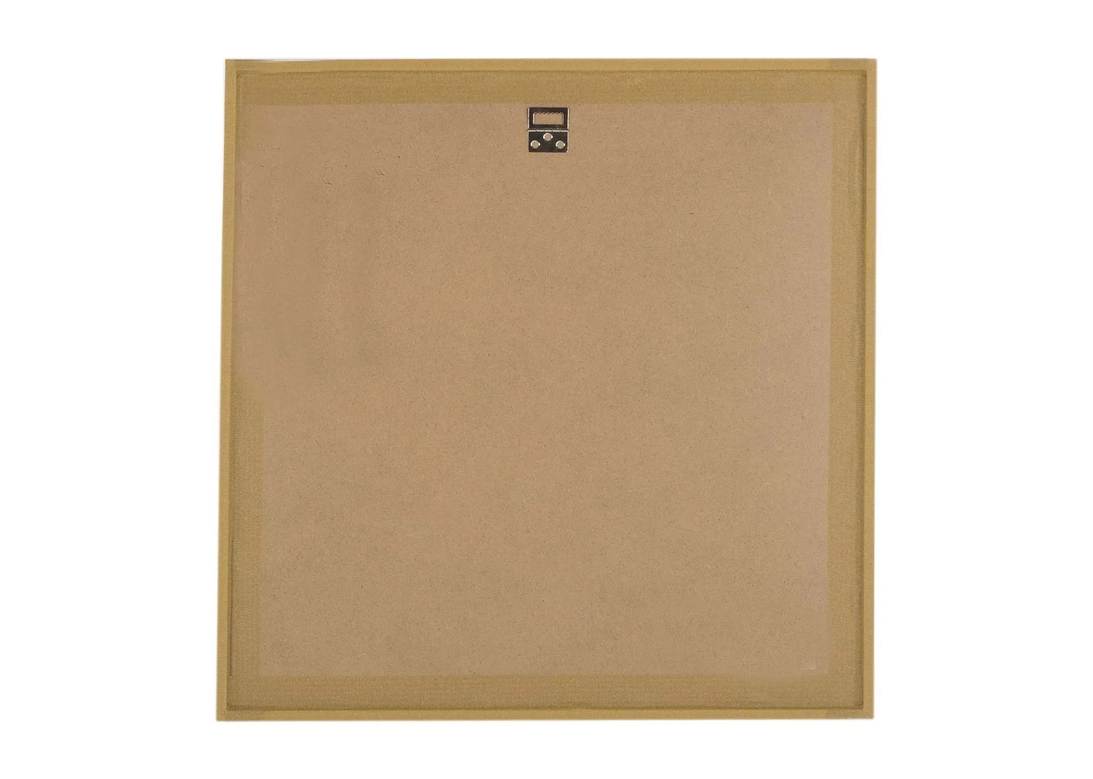 A beige framed print with a coastal landscape called Sapphire from Ulyana Hammond. Back View.