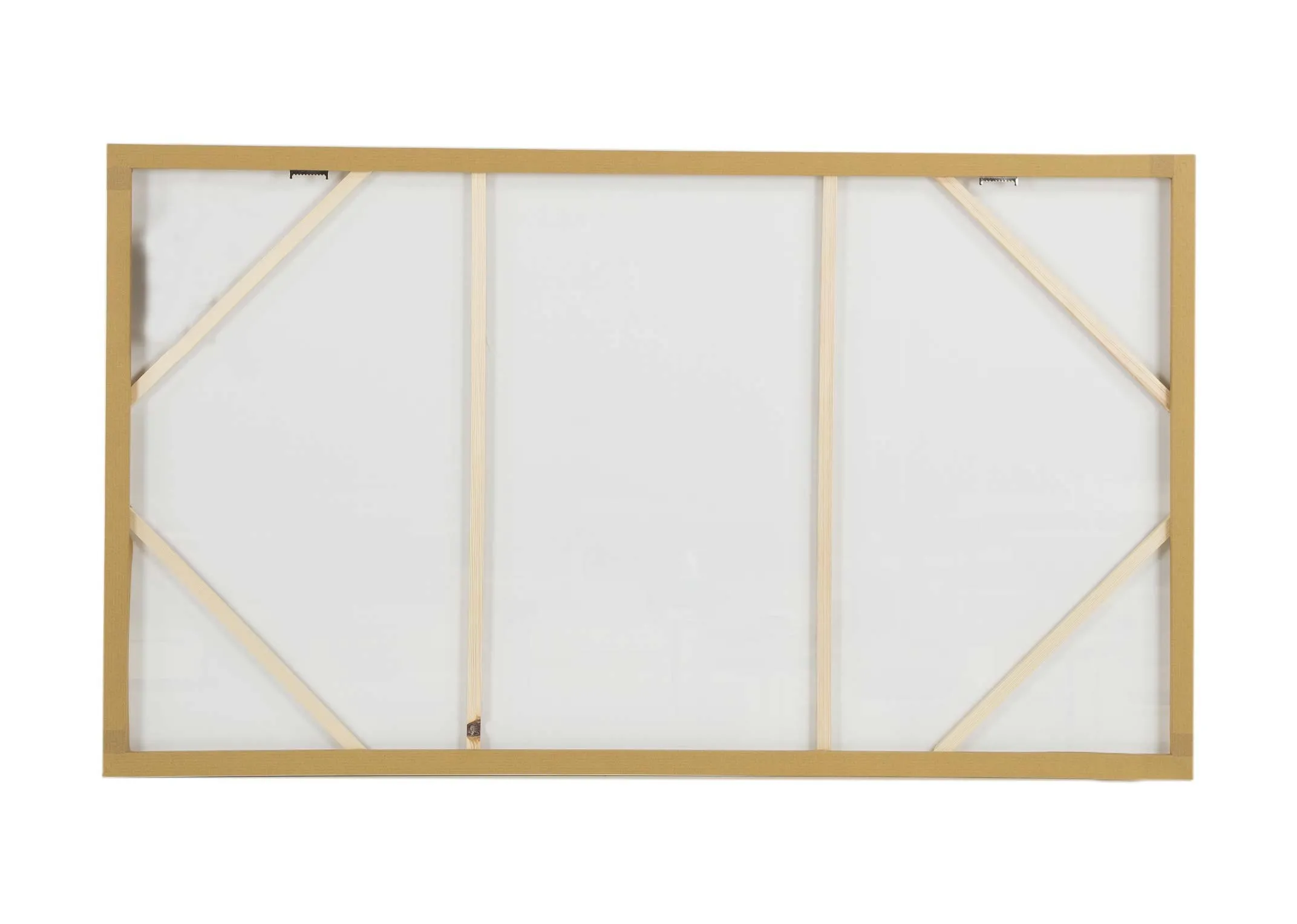 An unframed canvas showing Side by Side as a coastal print from Sabrina Roscino. Back view.