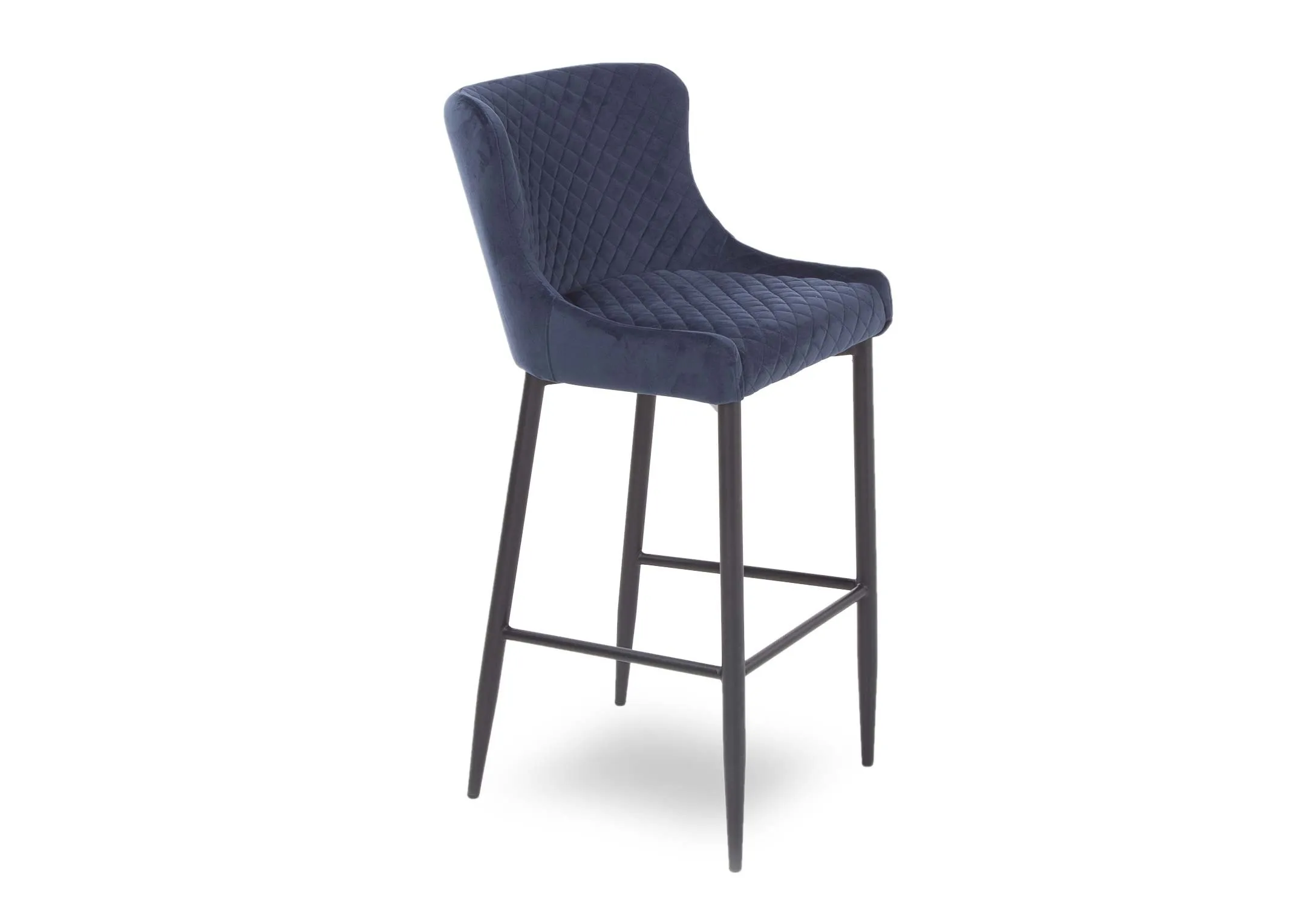 Blue Velvet Bar Stool (Lower Height) - Ottowa