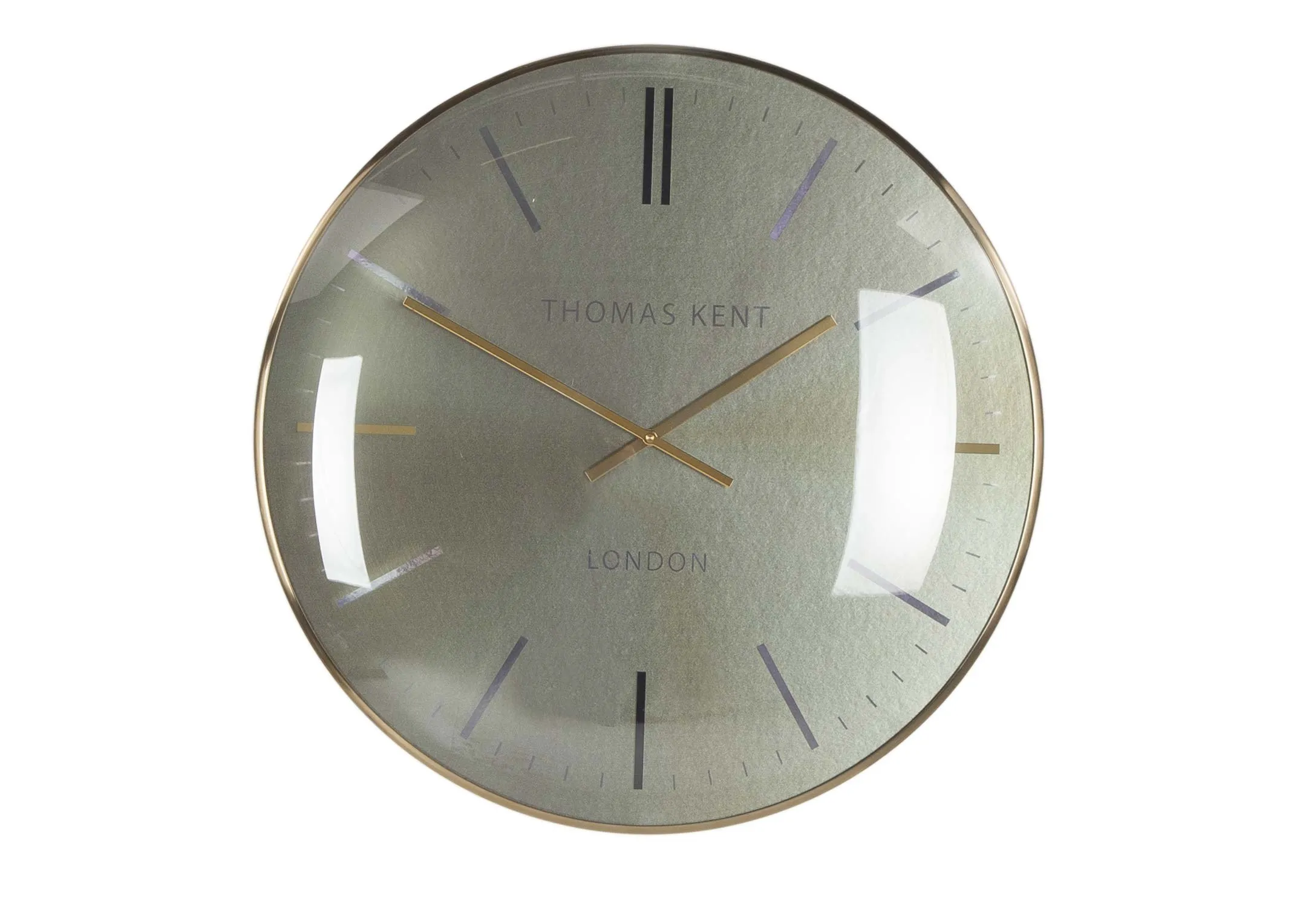 The large champagne wall clock from the Thoma Kent collection at EZ Living Furniture - front view