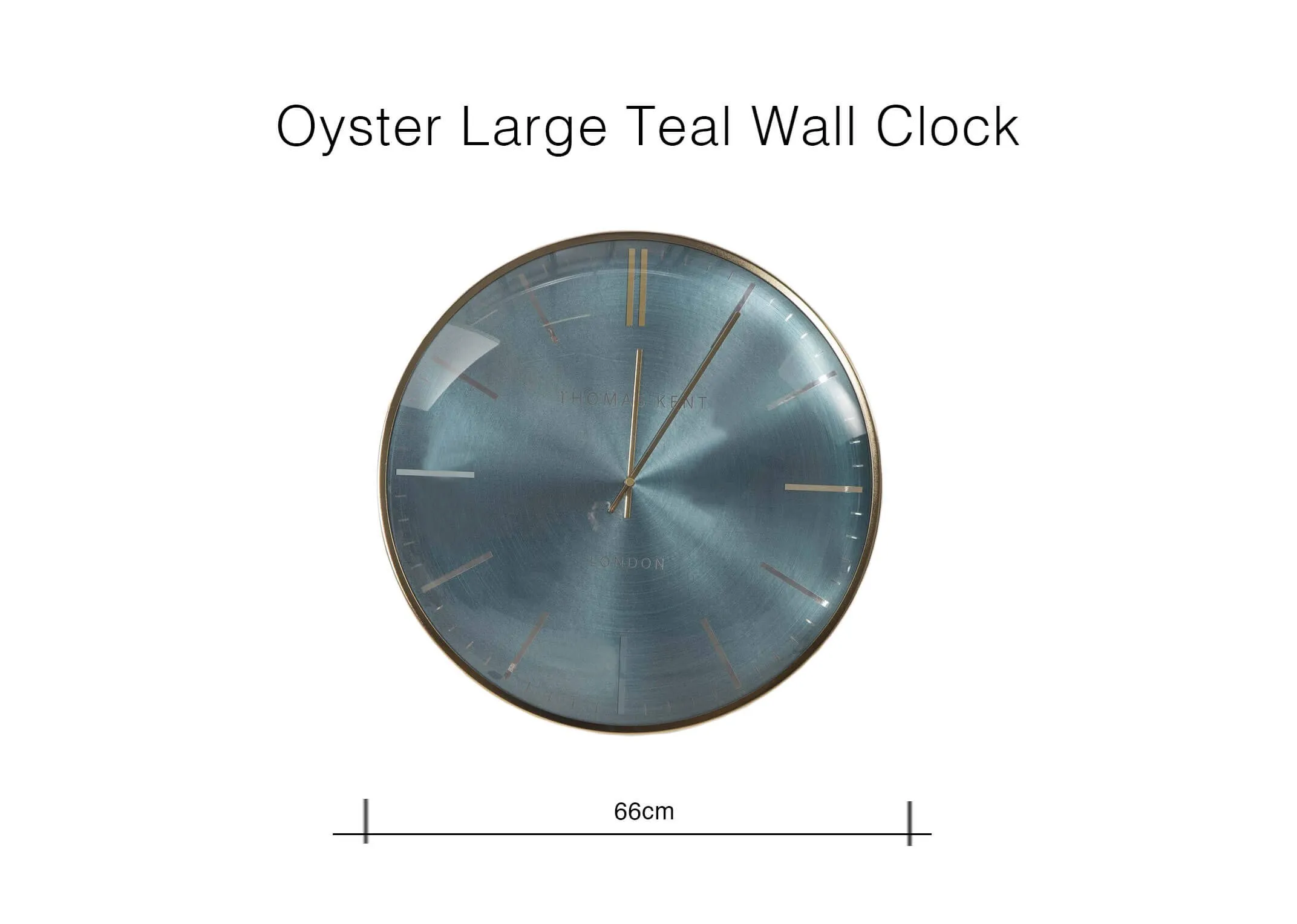 A dimension image for the Large Teal Wall Clock - Oyster- 66cm (Diameter)