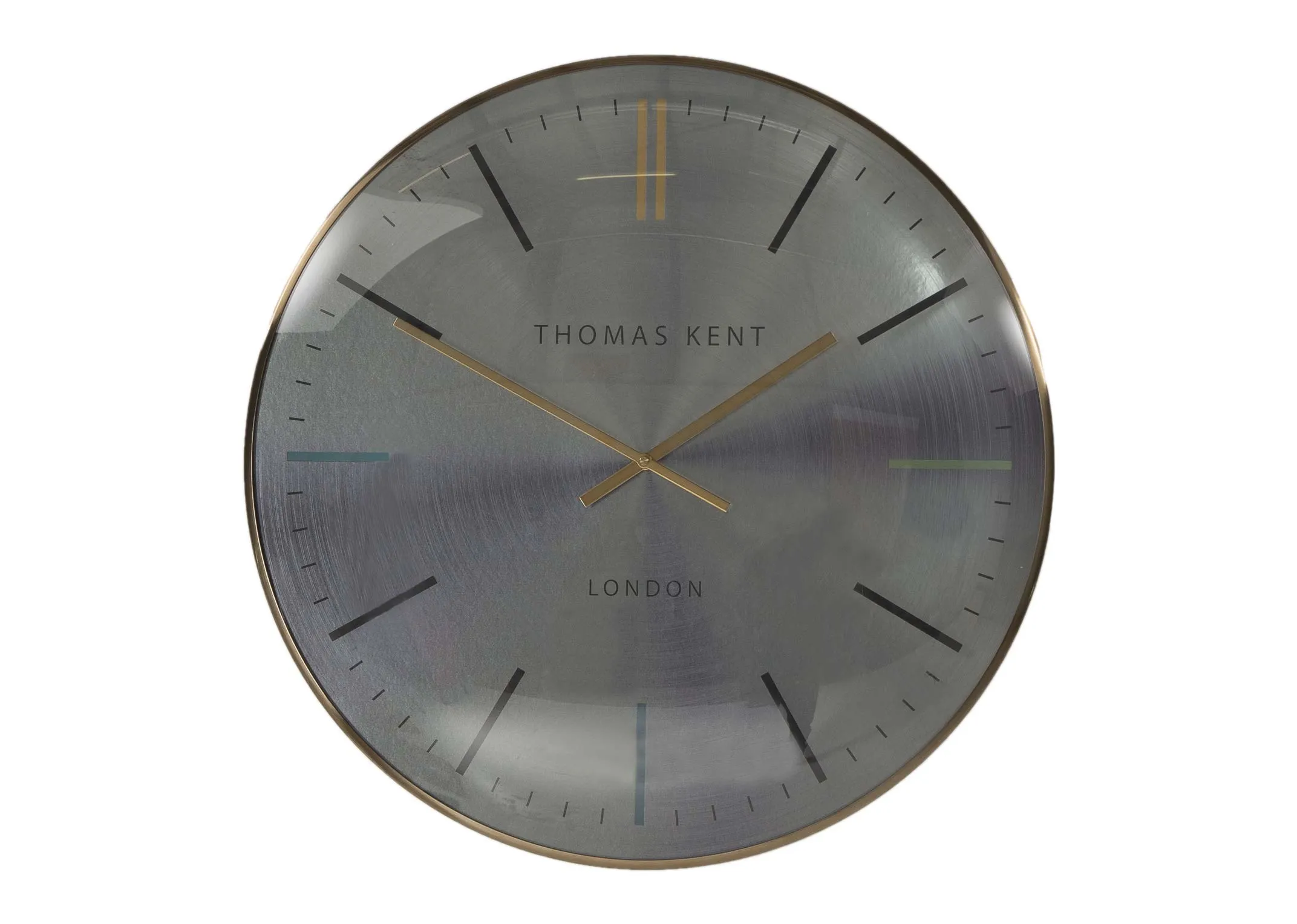 The large oyster silver wall clock from the Thomas Kent Collection at EZ Living Furniture - front view