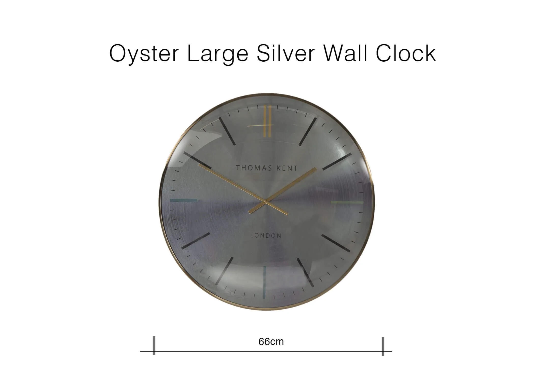 A dimension image for Large Silver Wall Clock - Oyster 66cm (Diameter)