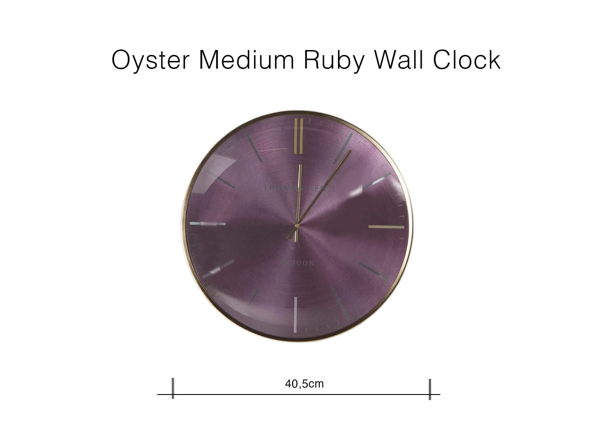 Dimension image for Medium Ruby Wall Clock - Oyster 40.5cm (Diameter)