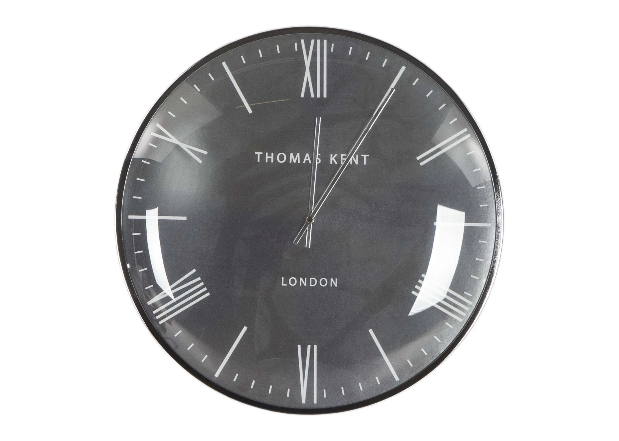 The Medium Silver Oyester wall clock from the Thomas Kent collection at EZ Living Furniture - front view