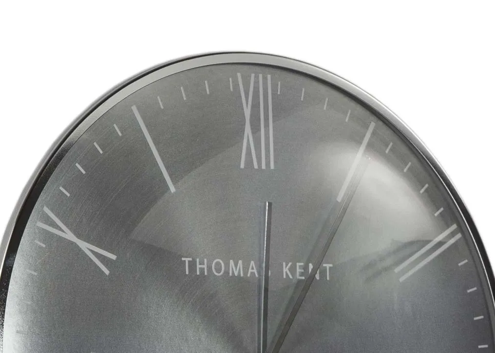 The Medium Silver Oyester wall clock from the Thomas Kent collection at EZ  Living Furniture - top close up