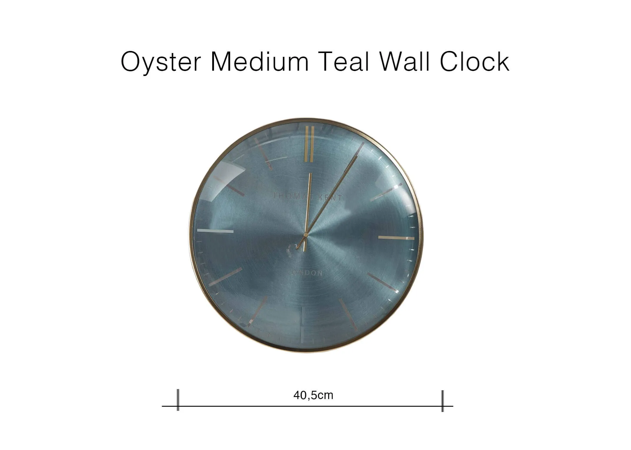 A dimension image for the Medium Teal Wall Clock - Oyster 40.5cm (Diameter)