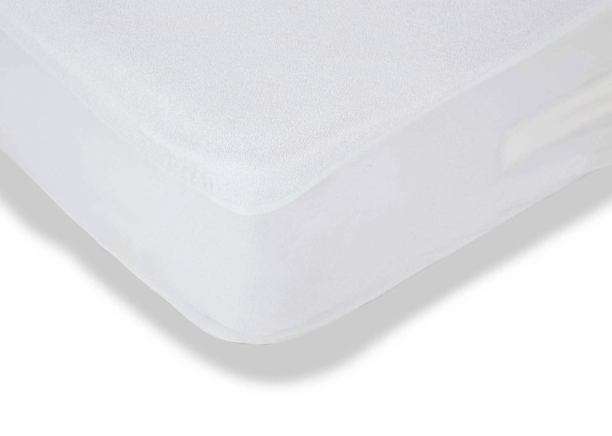 The Guardsman King Size 5ft mattress protector fitted on a mattress. Closeup