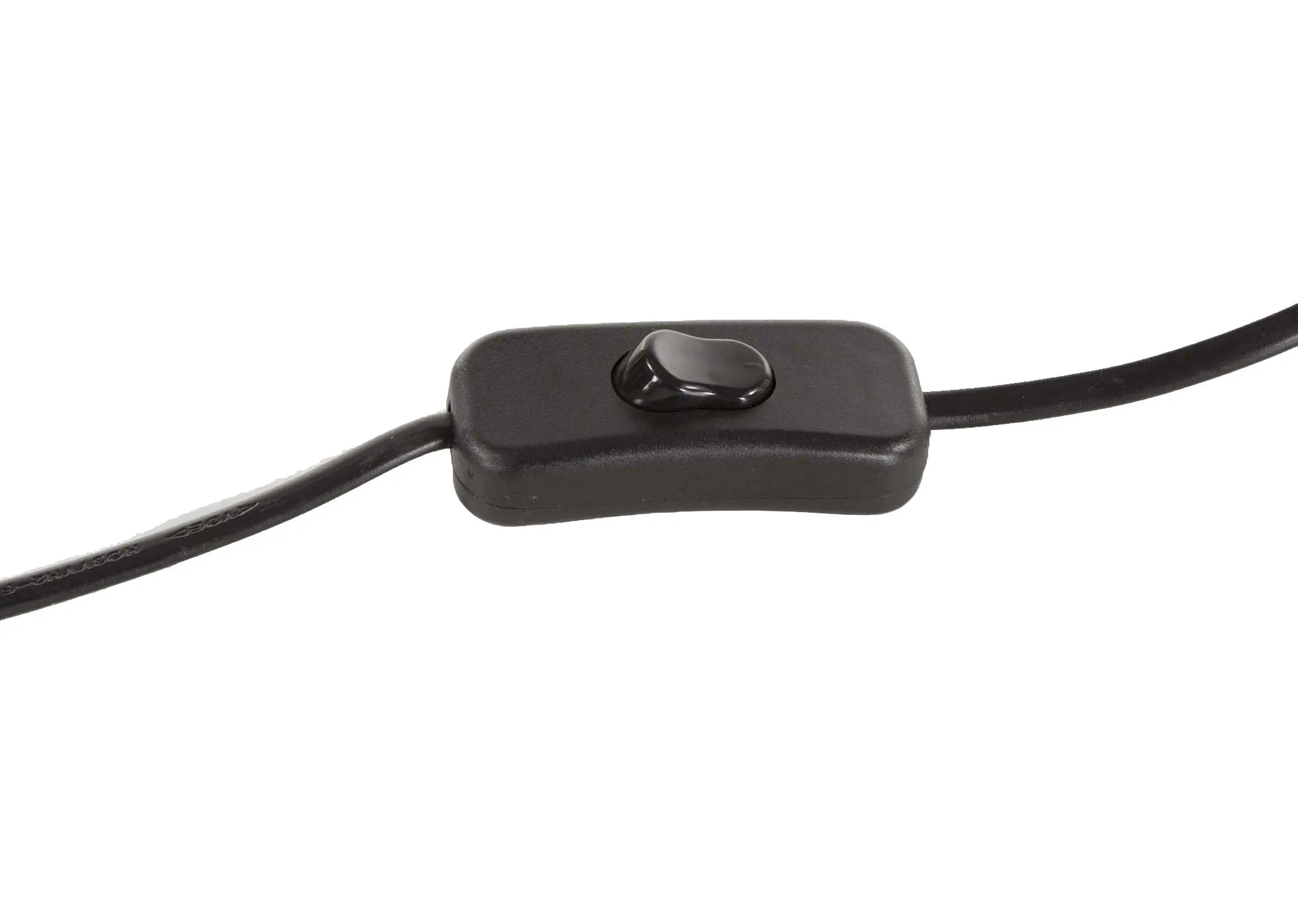 A clear based table lamp with silver fittings & grey barrel shade from EZ Living Furniture's Bree range. Closeup of switch