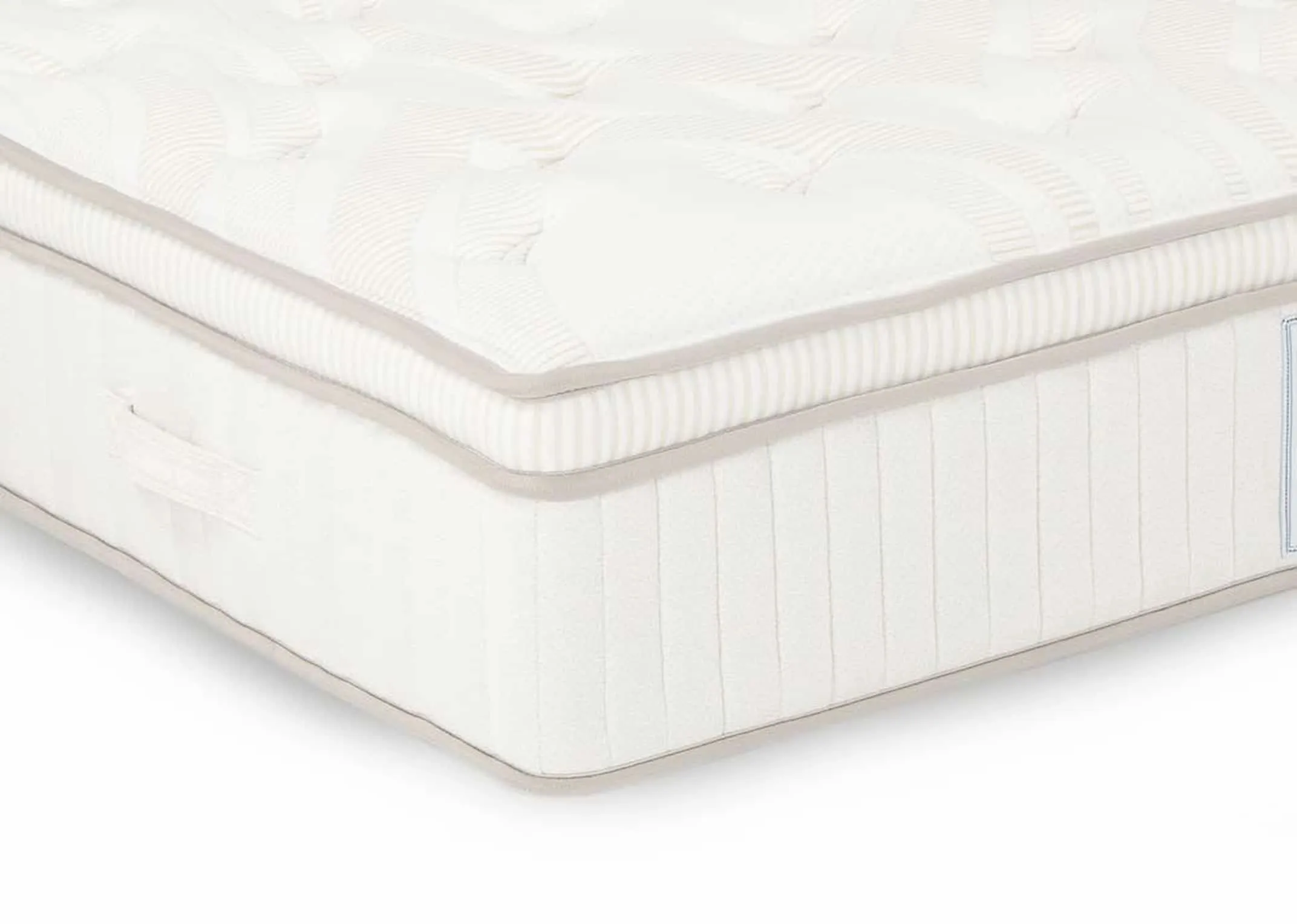 A Double (4ft6) Mattress with 5000 pocket springs from EZ Living Furniture's Natural Supreme range. Closeup of the edge