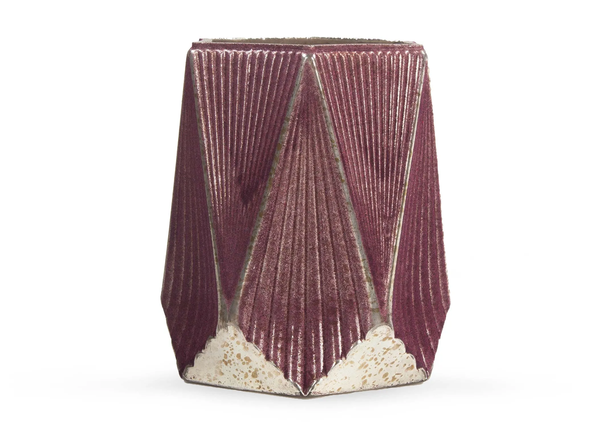 A dimension image of the Red Decor Medium Candle Holder with 10cm (Width) x 14cm (Height)
