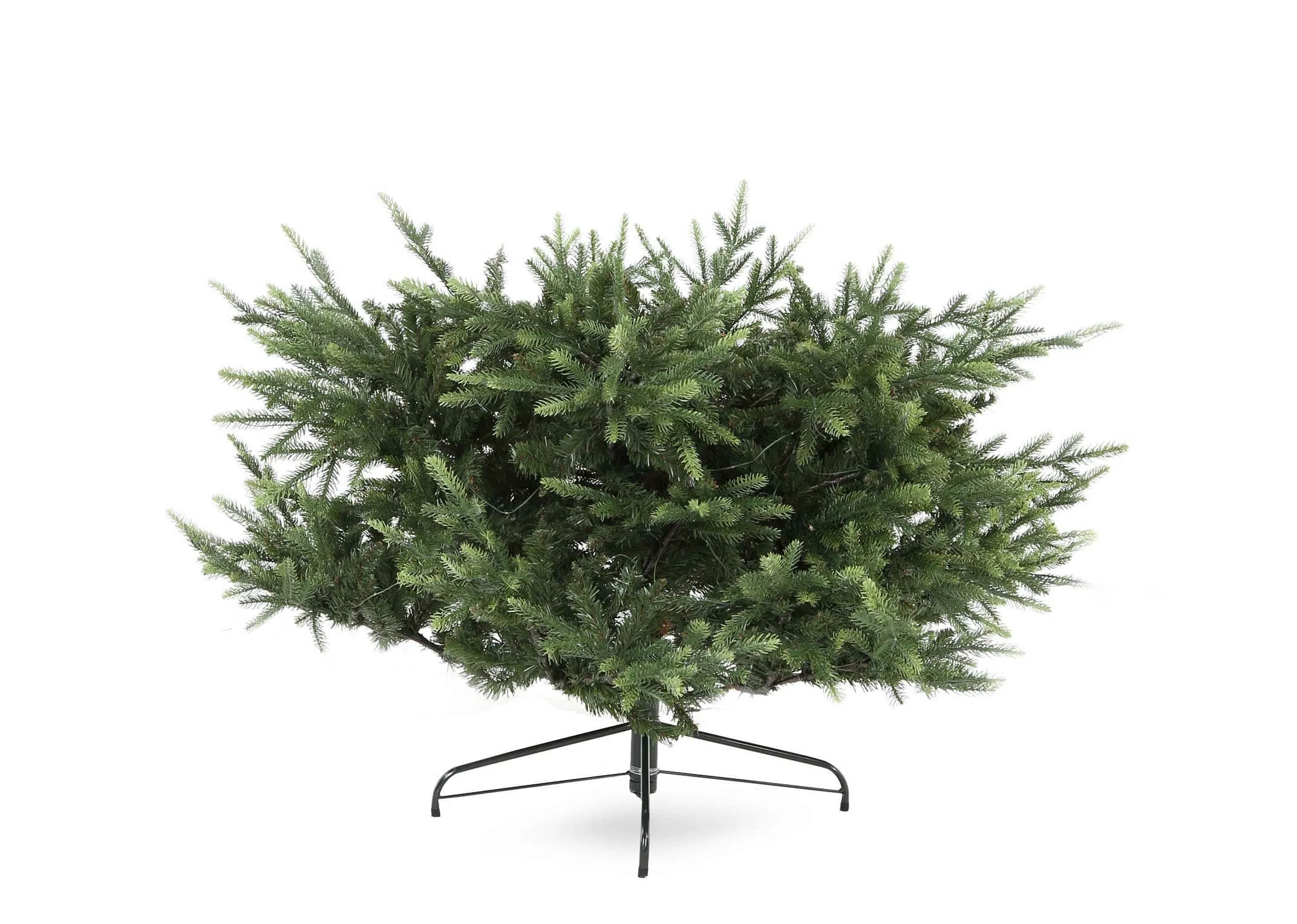A 7ft green Christmas tree on a stand from EZ Living Furniture's Rockefeller range. Front view of base part 1.