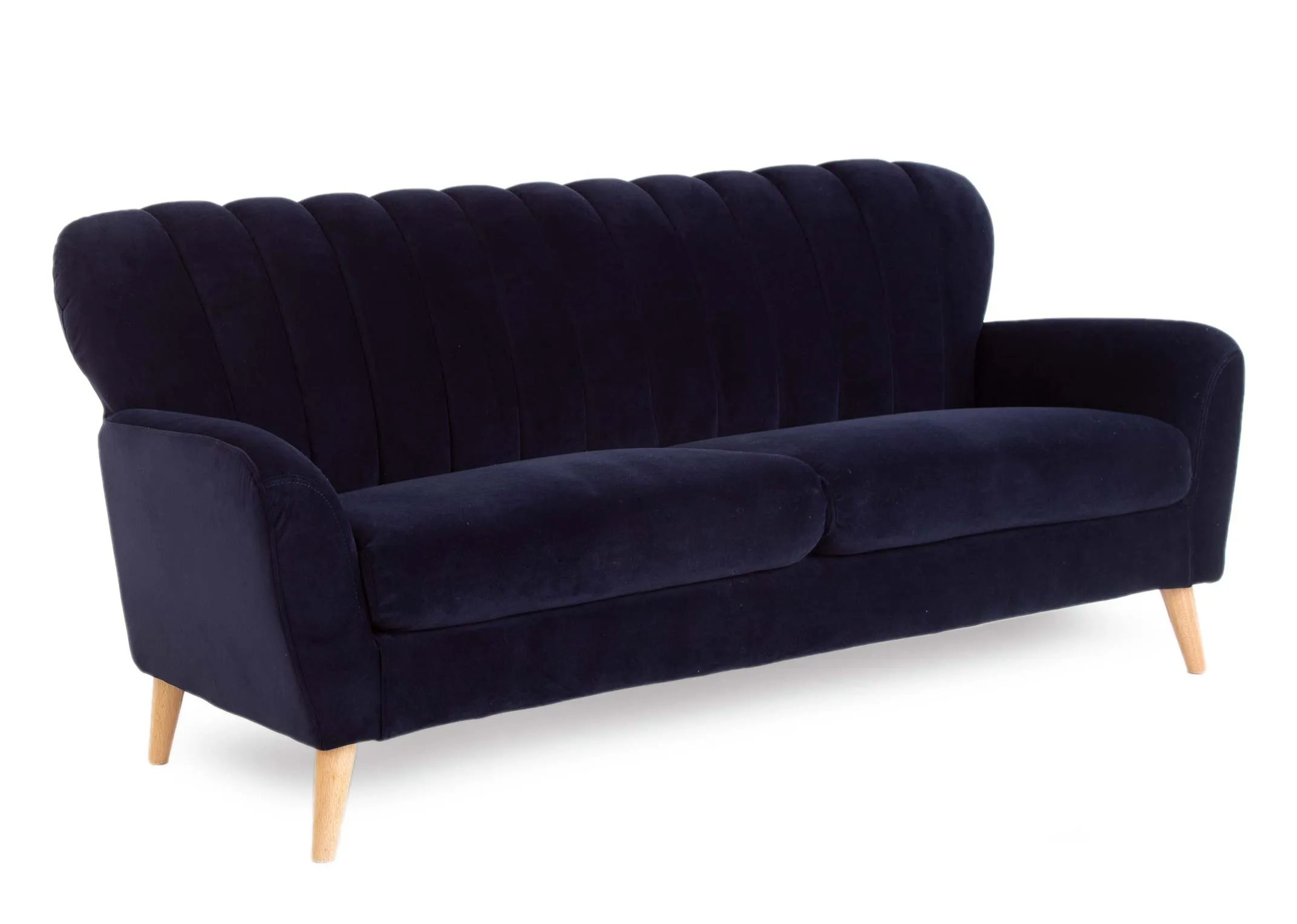 3 Seater Navy Velvet Sofa - Harper