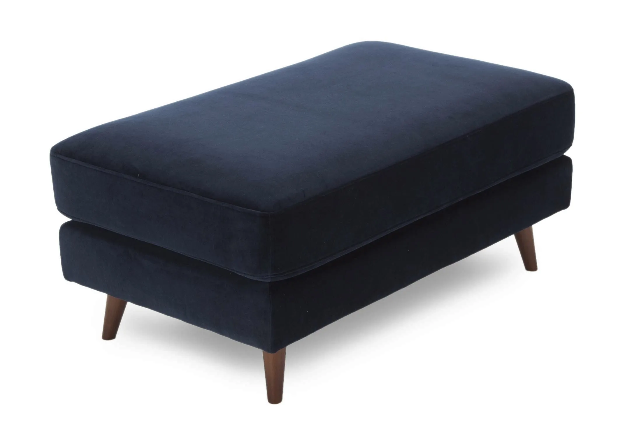Large Navy Velvet Footstool - Bellini