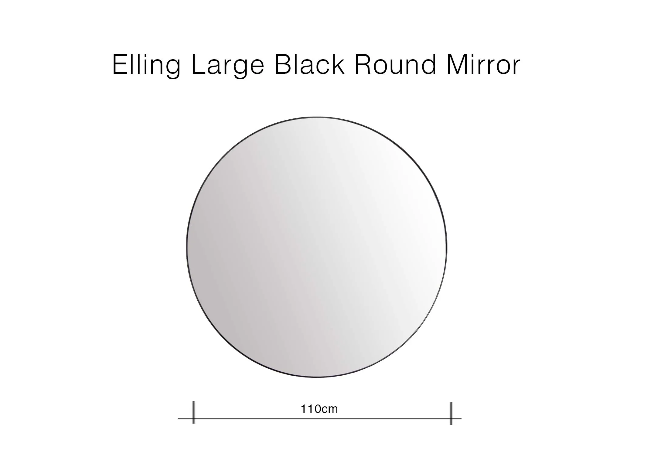 A dimension image of the Elling Wall Mirror with 110cm (width)