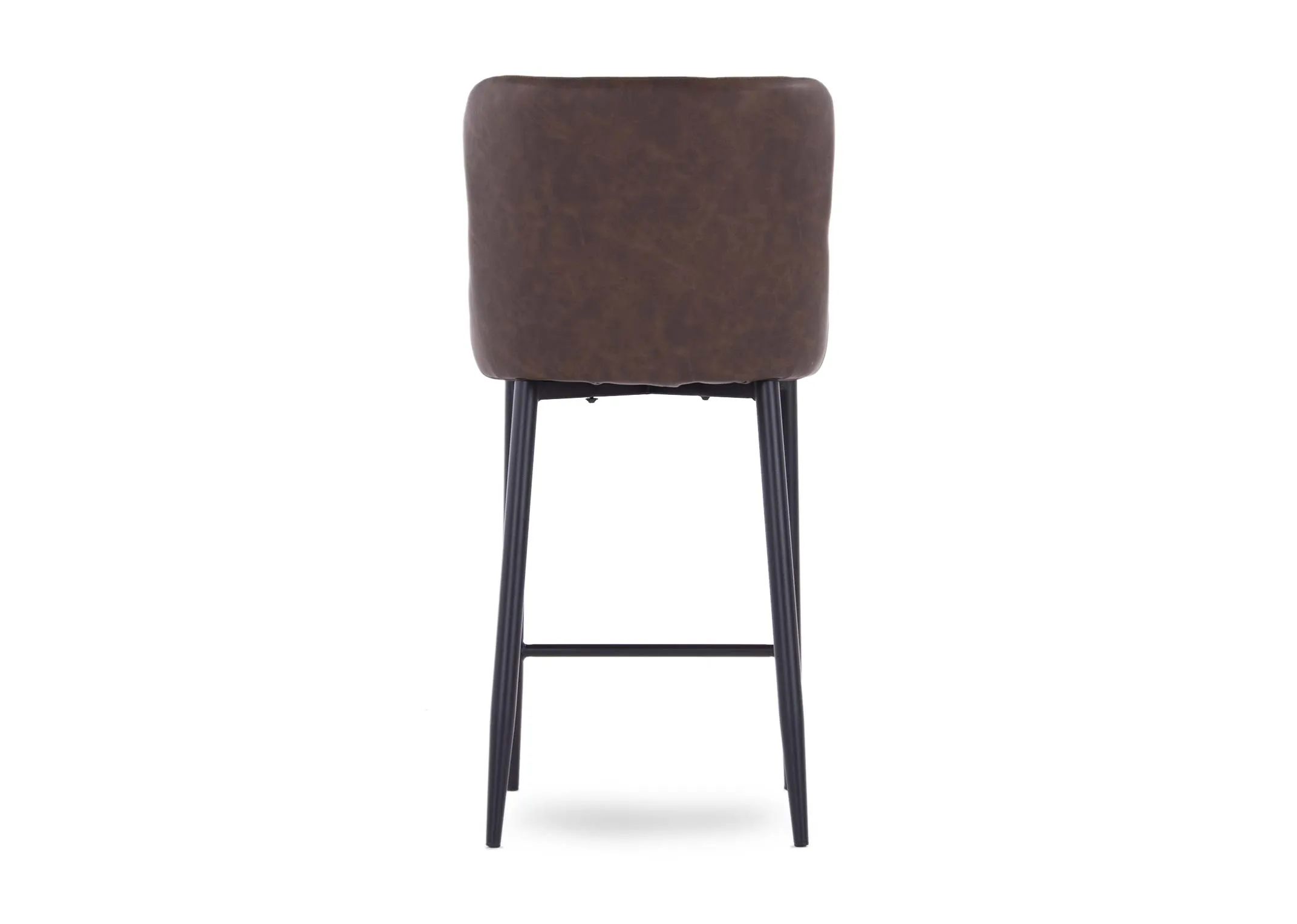 A vintage brown bar stool with faux leather & metal legs from EZ Living Furniture's Ottowa range.Back view of solid support