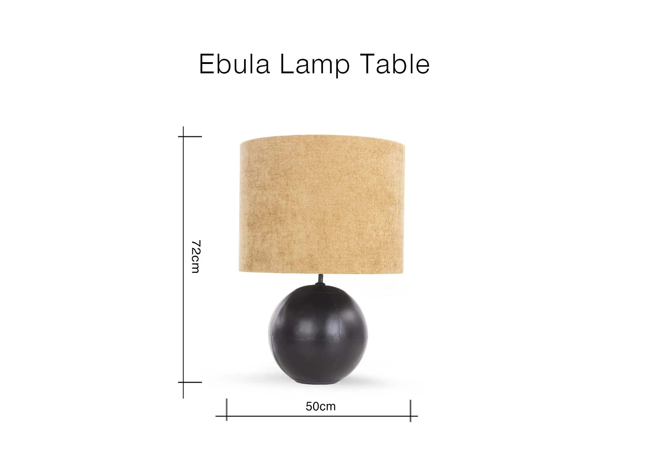 A dimension image of the Ebula Lamp with 50cm (Width) x 72cm (Height)