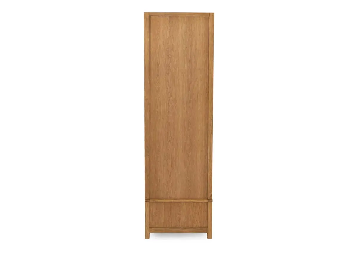A 2 door oak wardrobe from EZ Livings Iris range. Front view