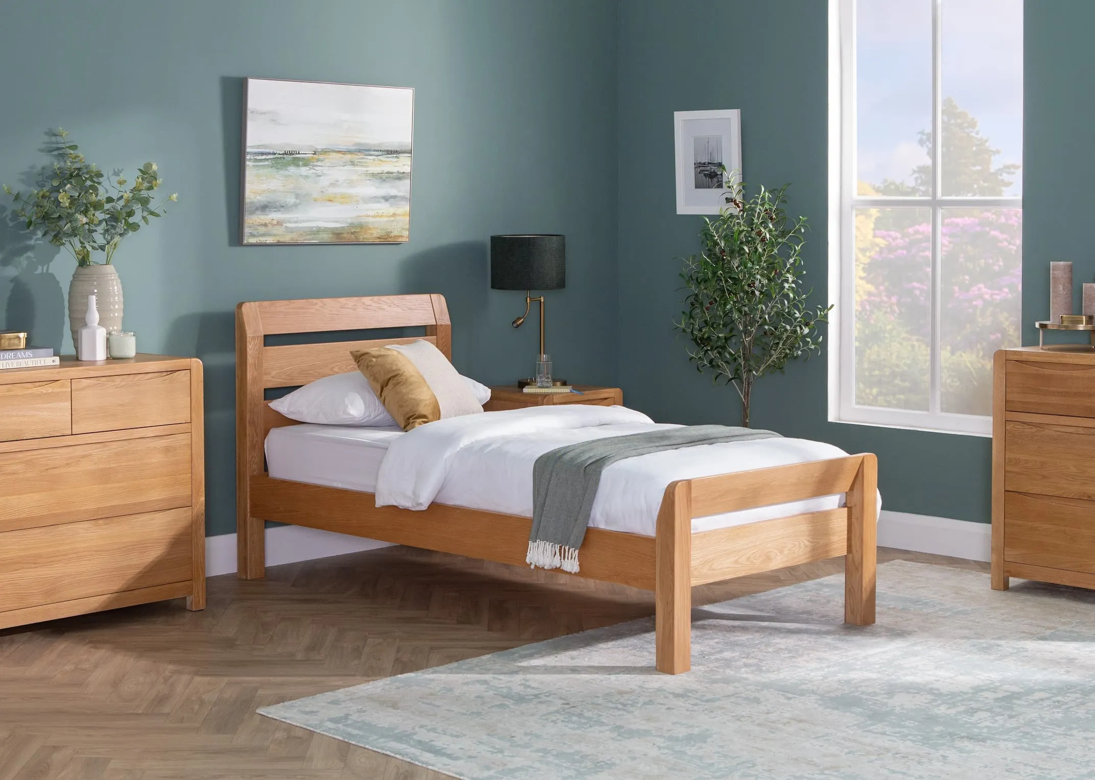 Single (3ft) Oak Bed Frame - Iris