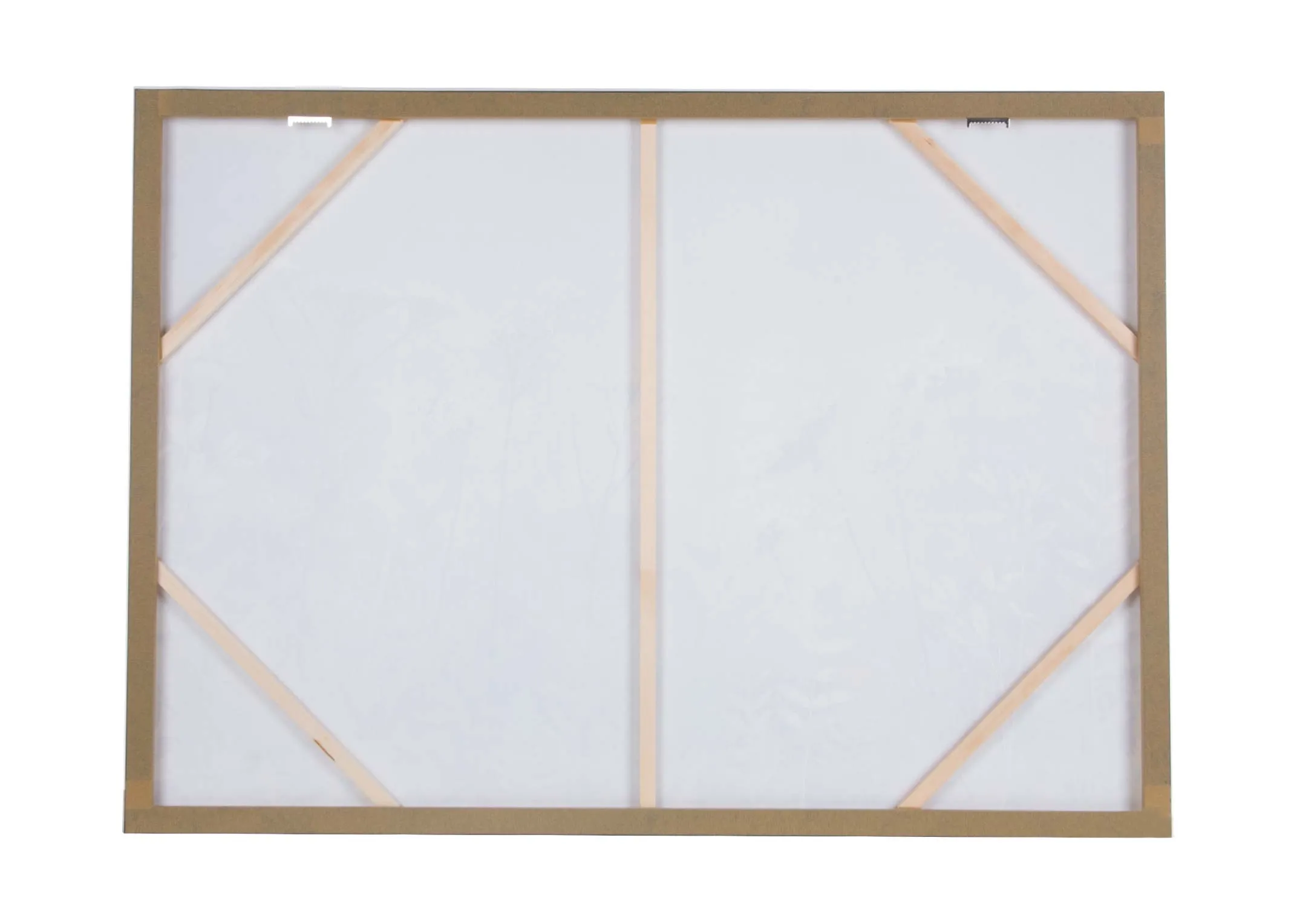 A framed canvas of moody wildflowers from Sabrina Roscino's Fanciful range. Back view of canvas.