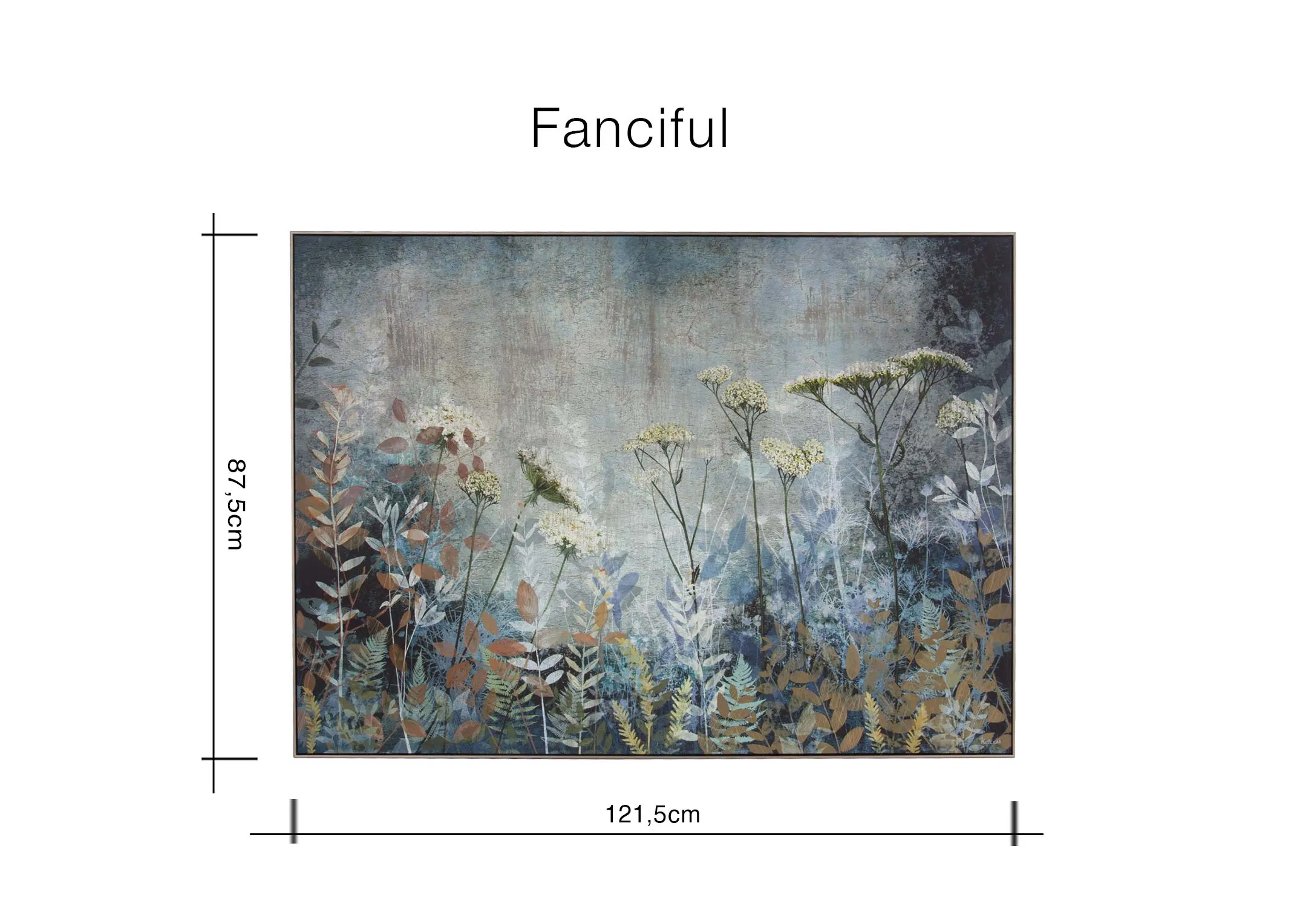 A dimension image of Sabrina Roscino's Fanciful Canvas with 127.5cm (Width) x 87.5cm (Height)