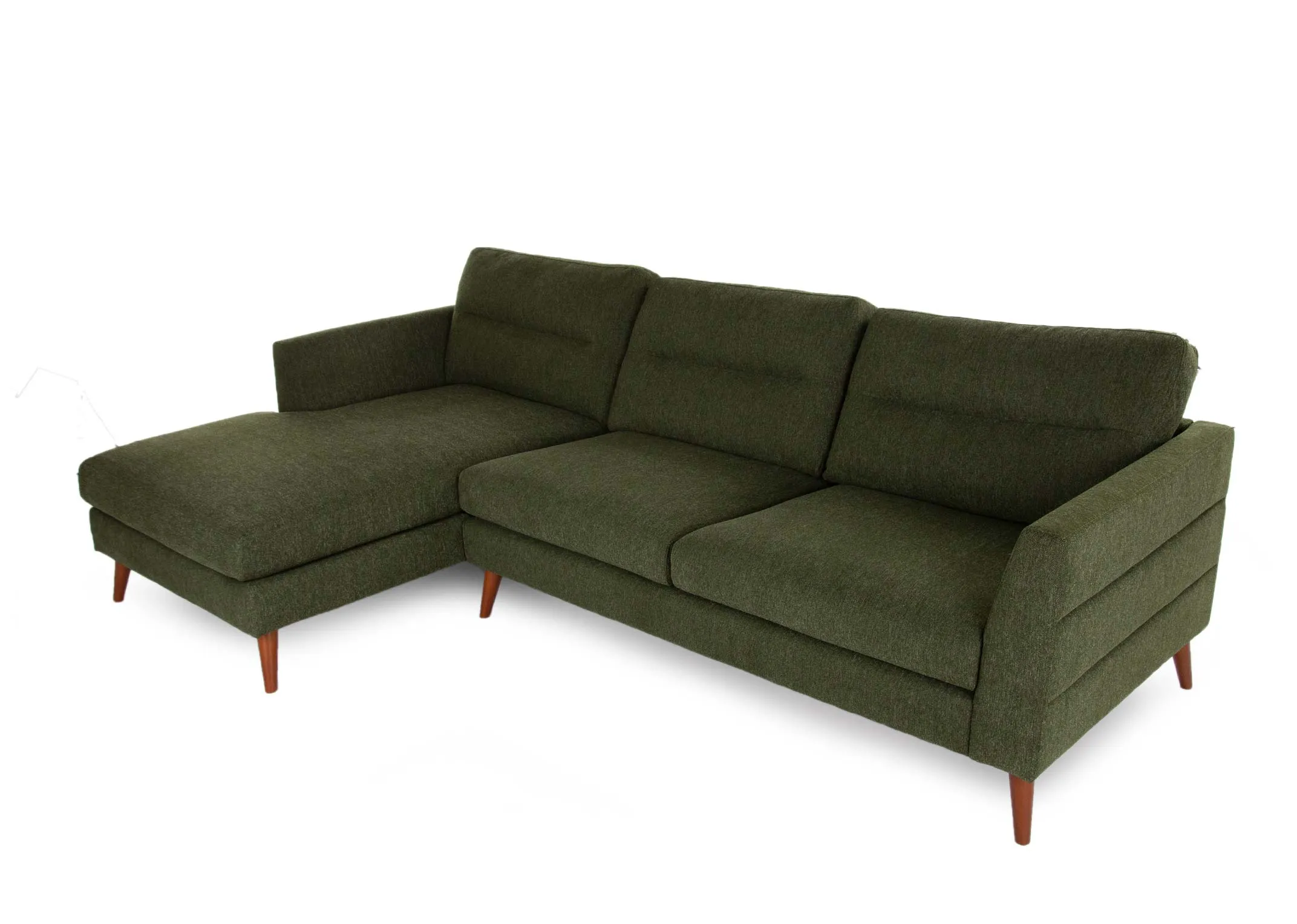 Green Fabric LHF Corner Chaise - Presley