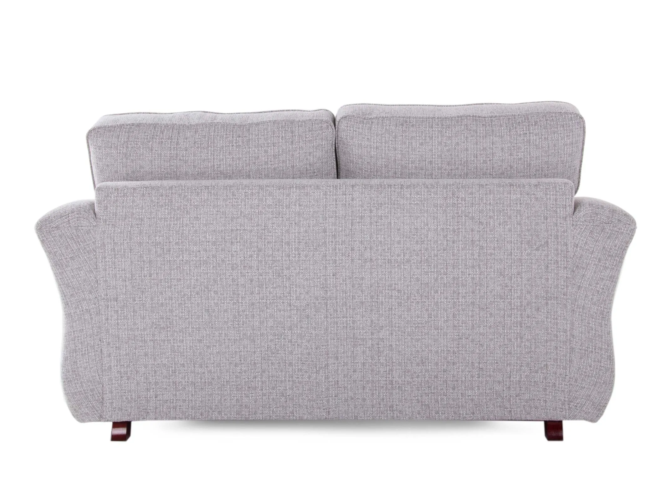 A grey fabric 3 seater sofa with 2 scatter cushions from EZ Living Furniture's Kilronan range. Back view of high cushions