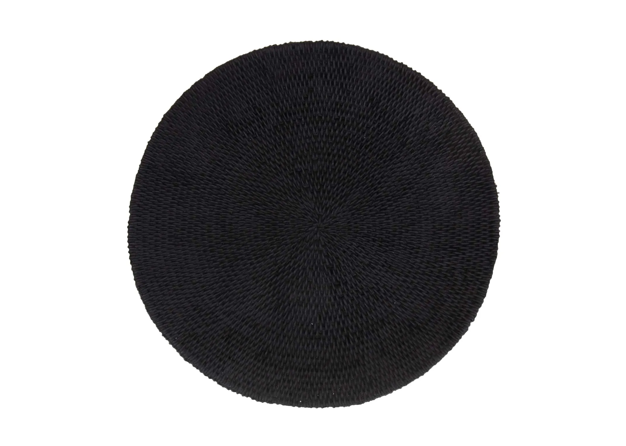 A black wall plate from EZ Living Furniture's Clavinas range. Front view of decorative plate