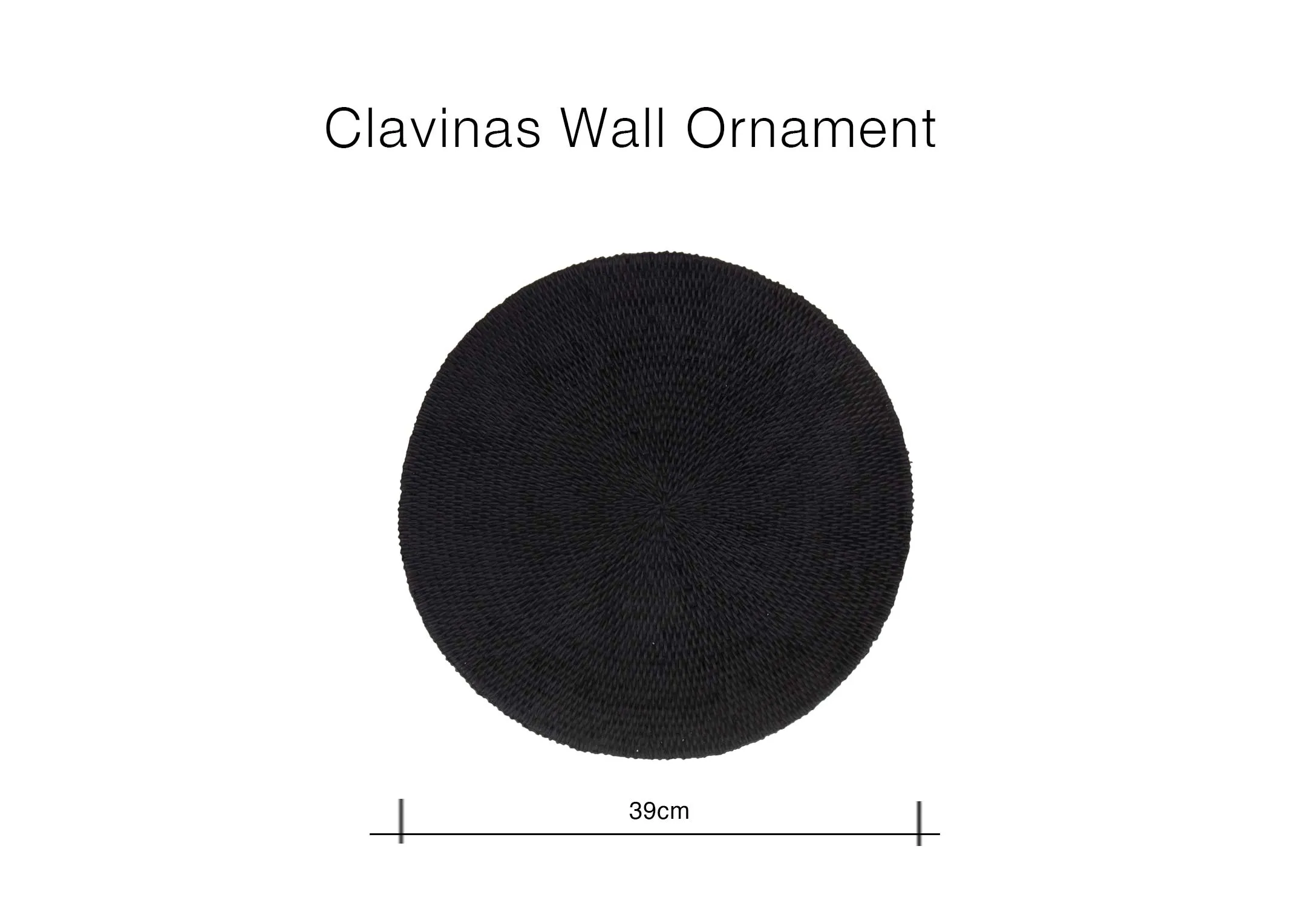 A dimension image of the Clavinas Plate with 39cm x 39cm
